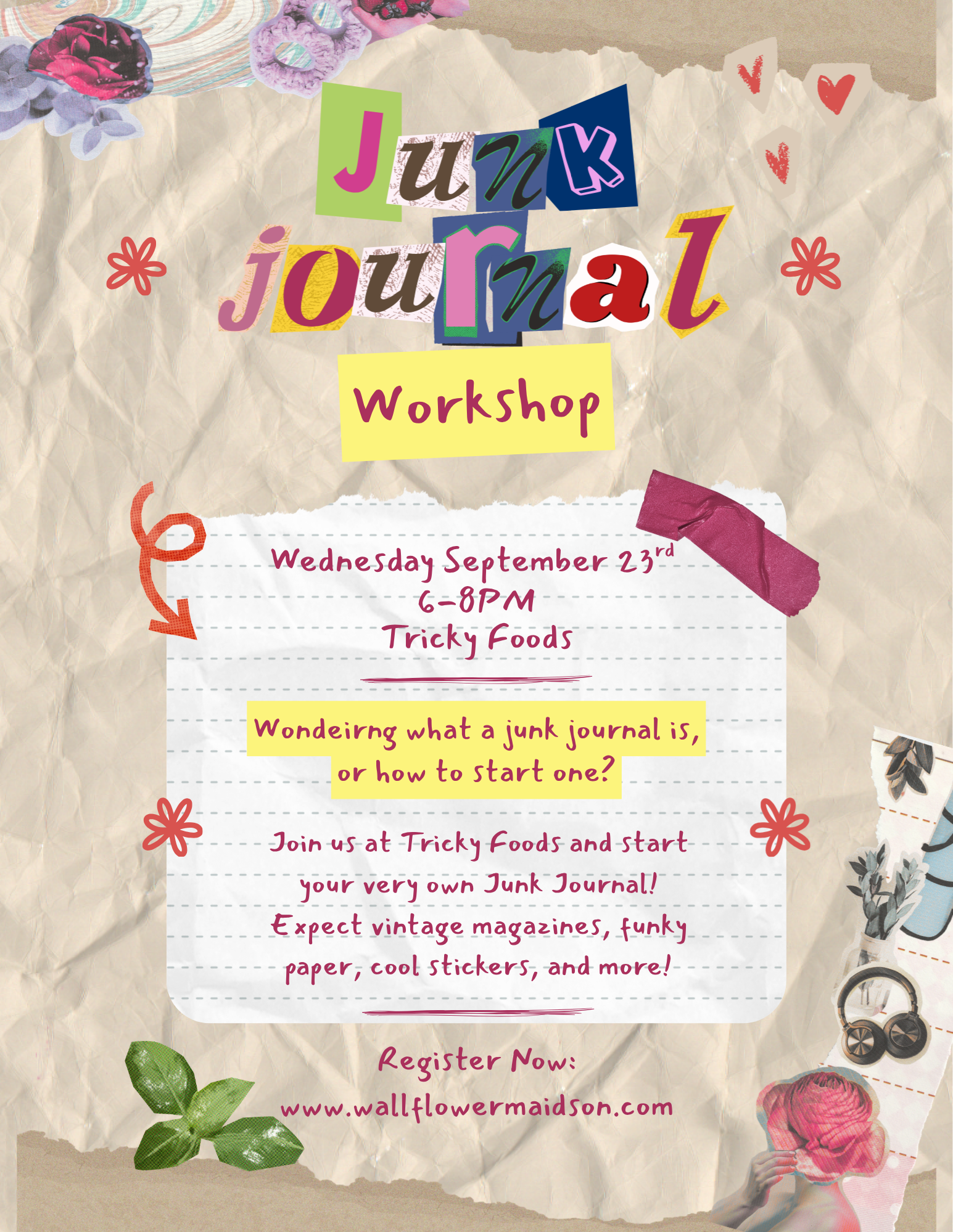 Junk Journal Workshop (September 23rd, 6-8pm)