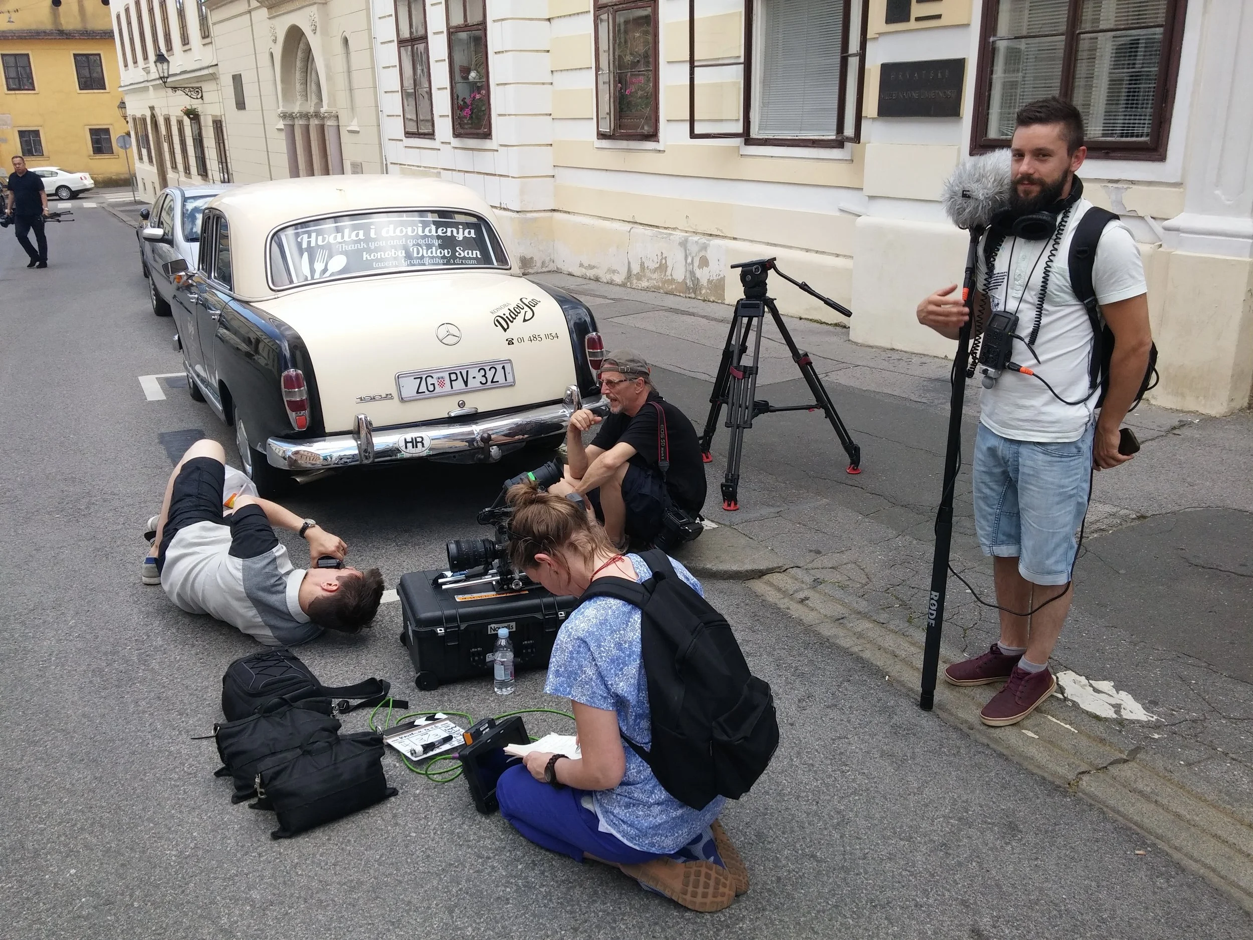 Behind the scenes of the DHL corporate shooting in Croatia, produced with Maverick – ViEdo - video production, on-ground filming, and location management.