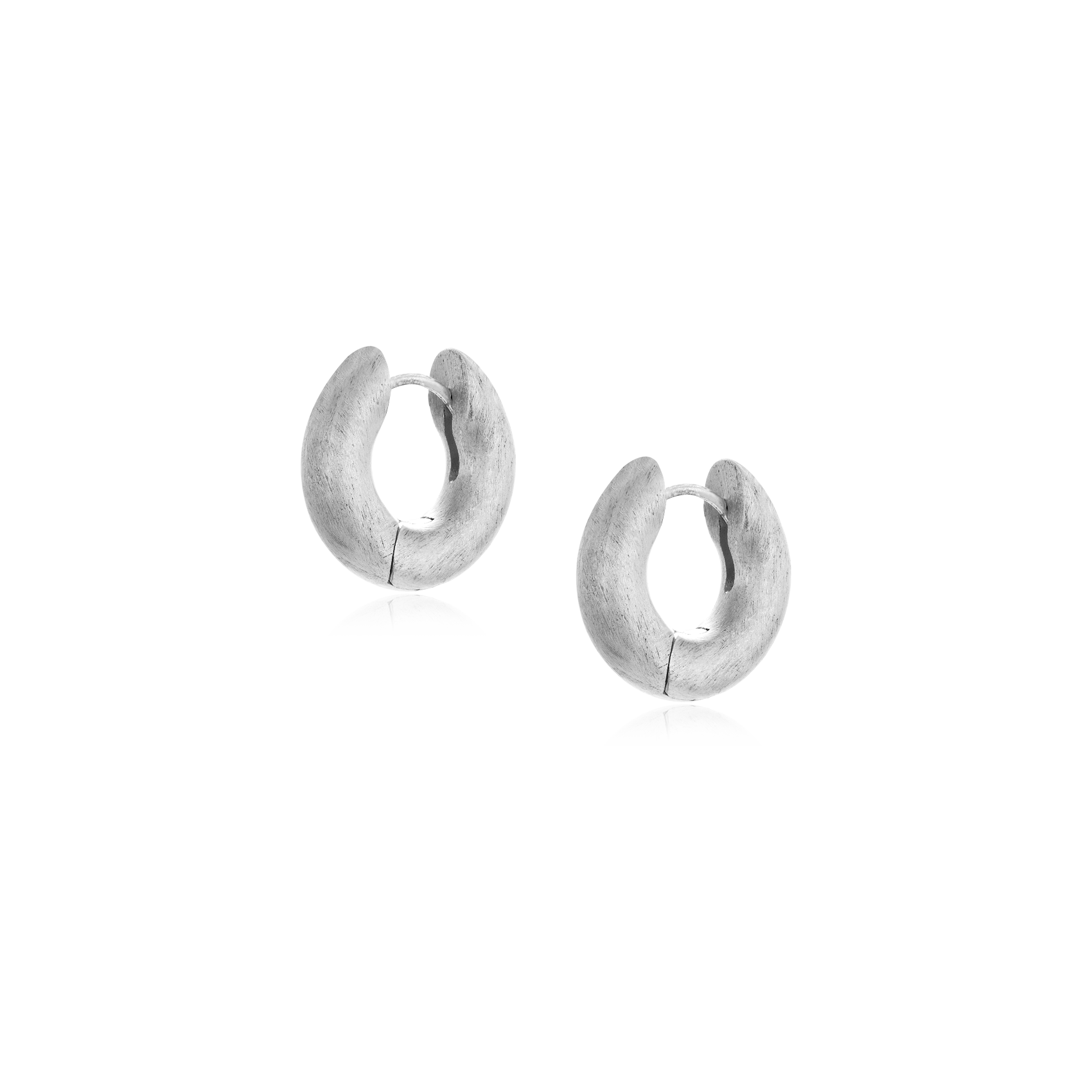 Matte Finished Bagel Hoop Earrings Medium