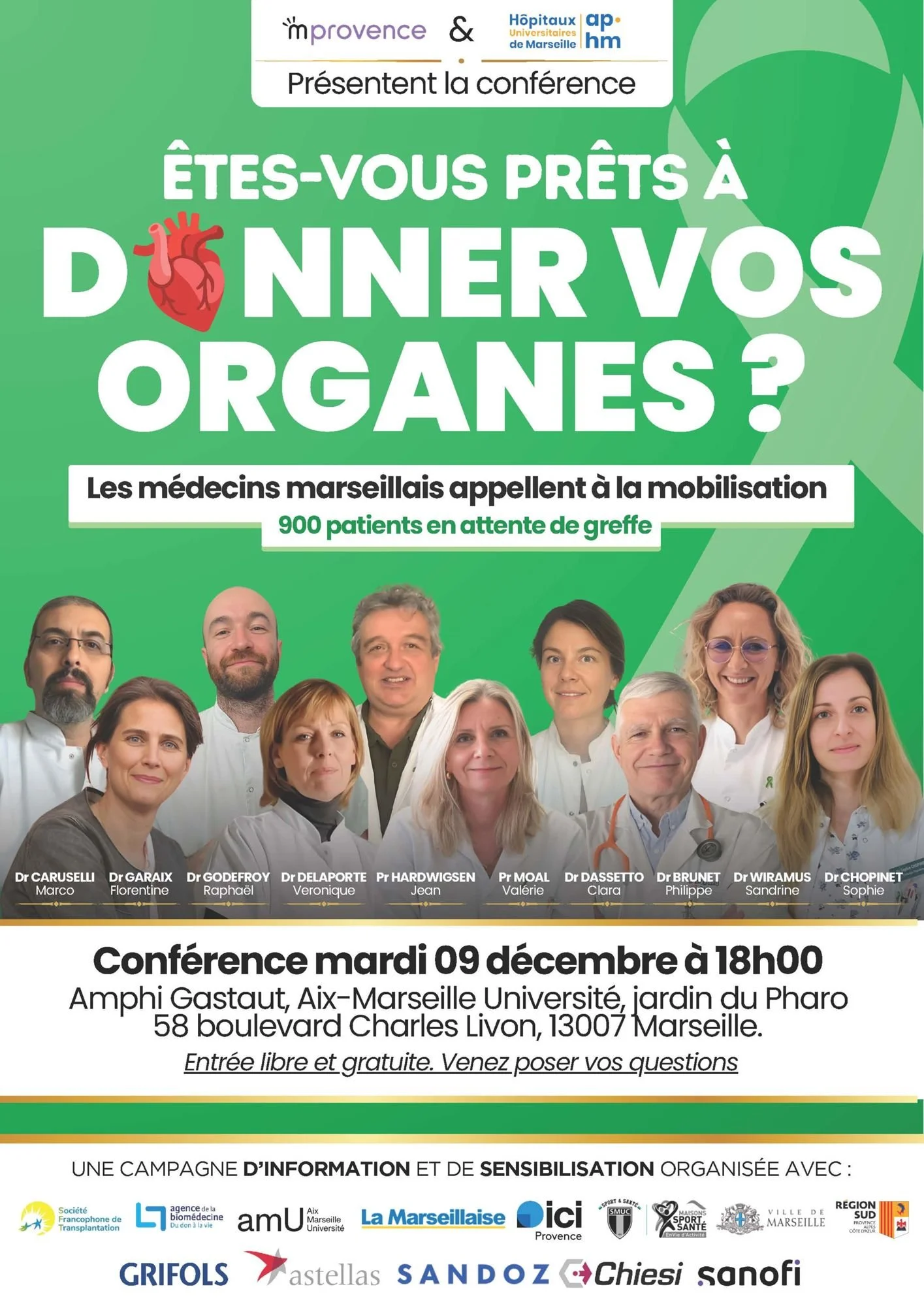Soirée d’information et de sensibilisation au don d’organes à Marseille