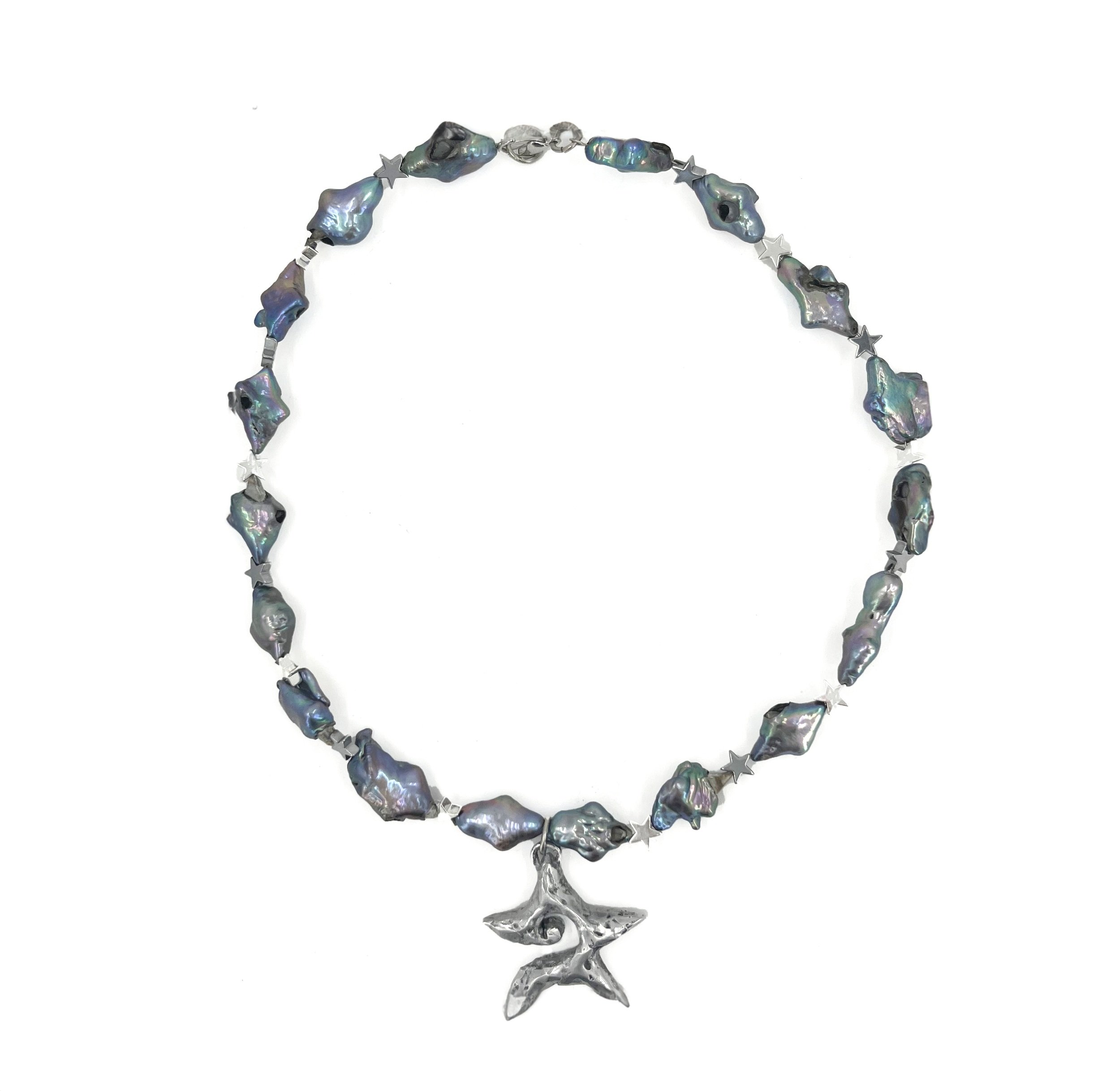 Star Choker with Purple Pearls