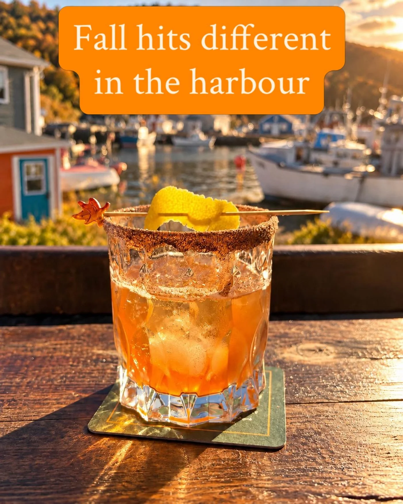 Golden views 🥃🍂🍁
Enjoy one of our new Fall cocktails, with the prettiest view around. 
#pettyharbour #pettyharbourpublichouse #below