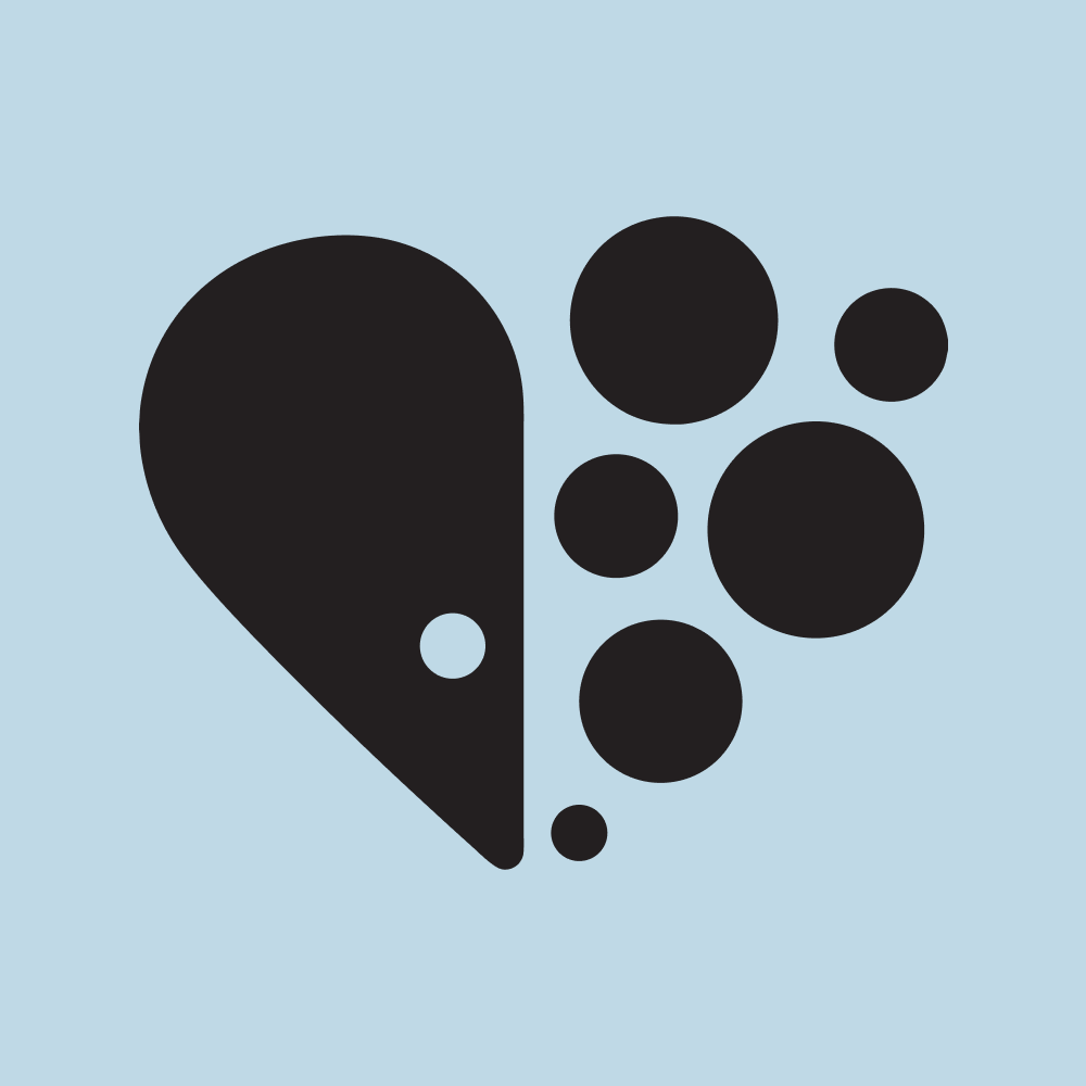Abstract black and white graphic design featuring a central white circle with surrounding white wedge shapes against a black background.