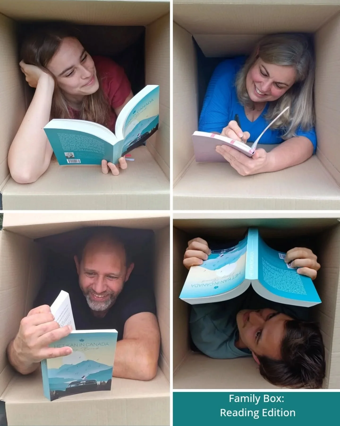 Ik schrijf, zij lezen. Iedereen in z&rsquo;n eigen doos, maar toch samen in hetzelfde verhaal.&nbsp;📦 📖

#FamilyBox #ReadingEdition #schrijversleven #schrijven #boekenliefde #leesplezier #feelgoodboek #HetKanInCanada