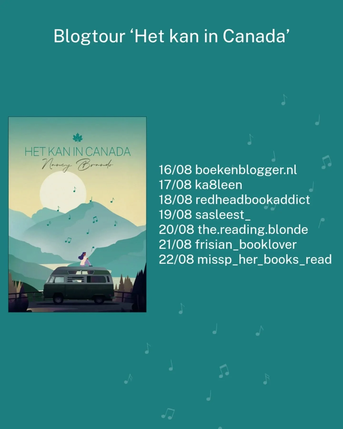 🇨🇦 Het aftellen is begonnen 🇨🇦
Over precies &eacute;&eacute;n maand gaat de&nbsp;blogtour van &lsquo;Het kan in Canada&rsquo; van start.

Ik ben superblij om vandaag de fantastische boeklovers aan jullie voor te stellen die meedoen aan deze tour: