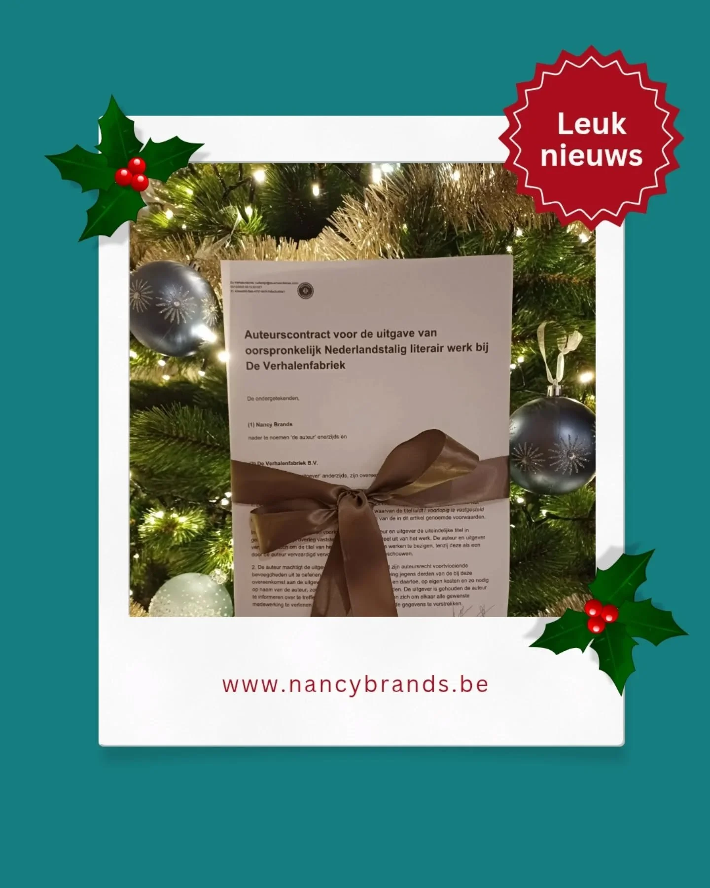 Ik zit helemaal op een roze wolk, want vandaag lag er een wel h&eacute;&eacute;l bijzonder cadeautje onder de kerstboom&hellip; mijn allereerste auteurscontract 😍
Dankjewel @verhalenfabriek voor deze prachtige kans.

&nbsp;2026 belooft dus een schit