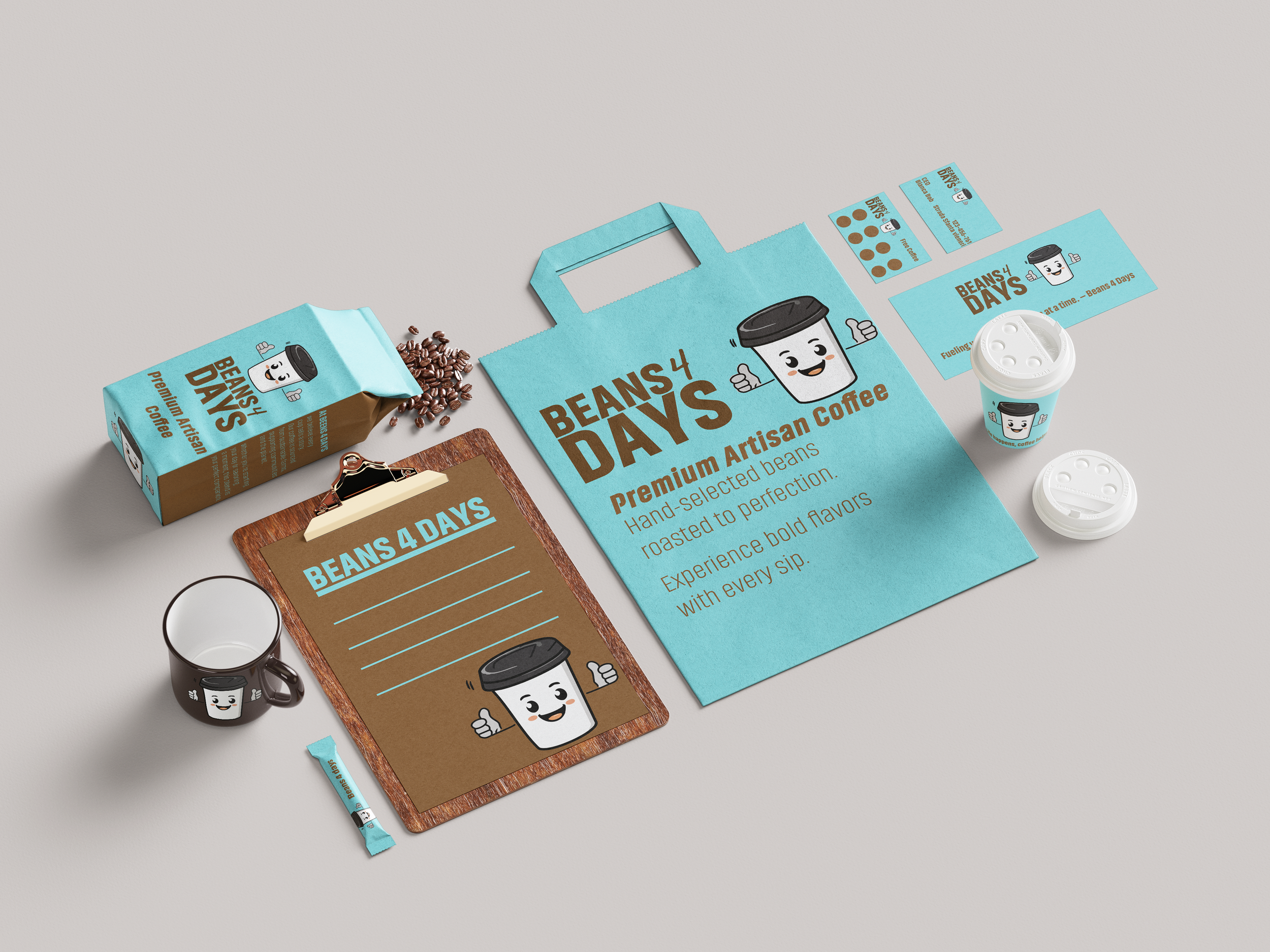 Portfolio image of a coffee brand mockup