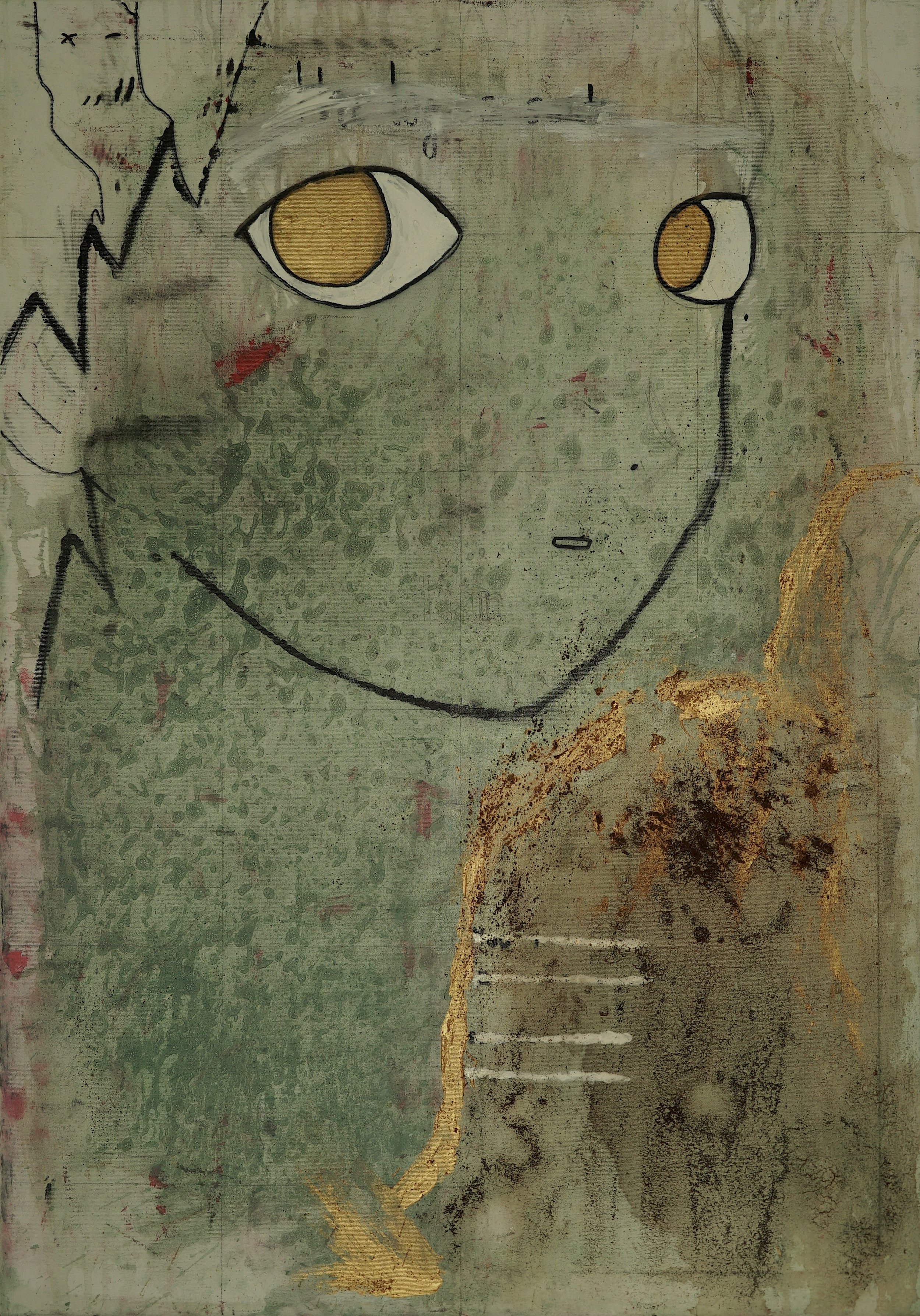 'Untitled 10' (2025) 70x100cm, mixed media on canvas