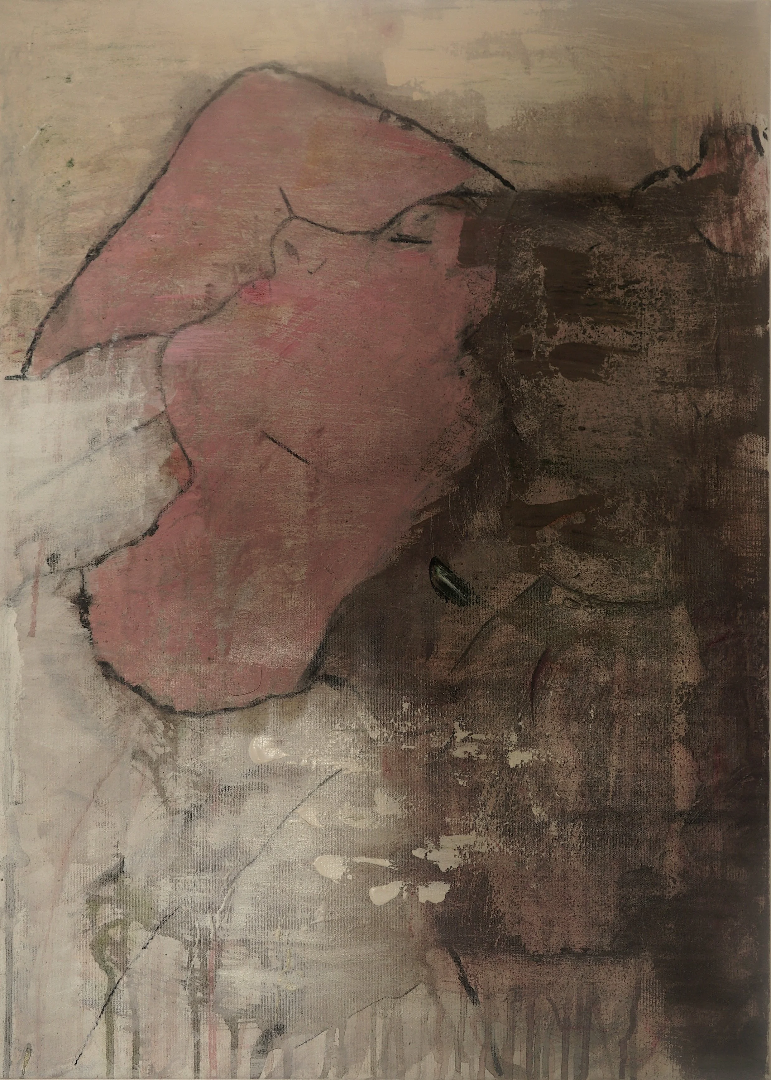 'Untitled 25' (2026) 50x70cm, mixed media on canvas