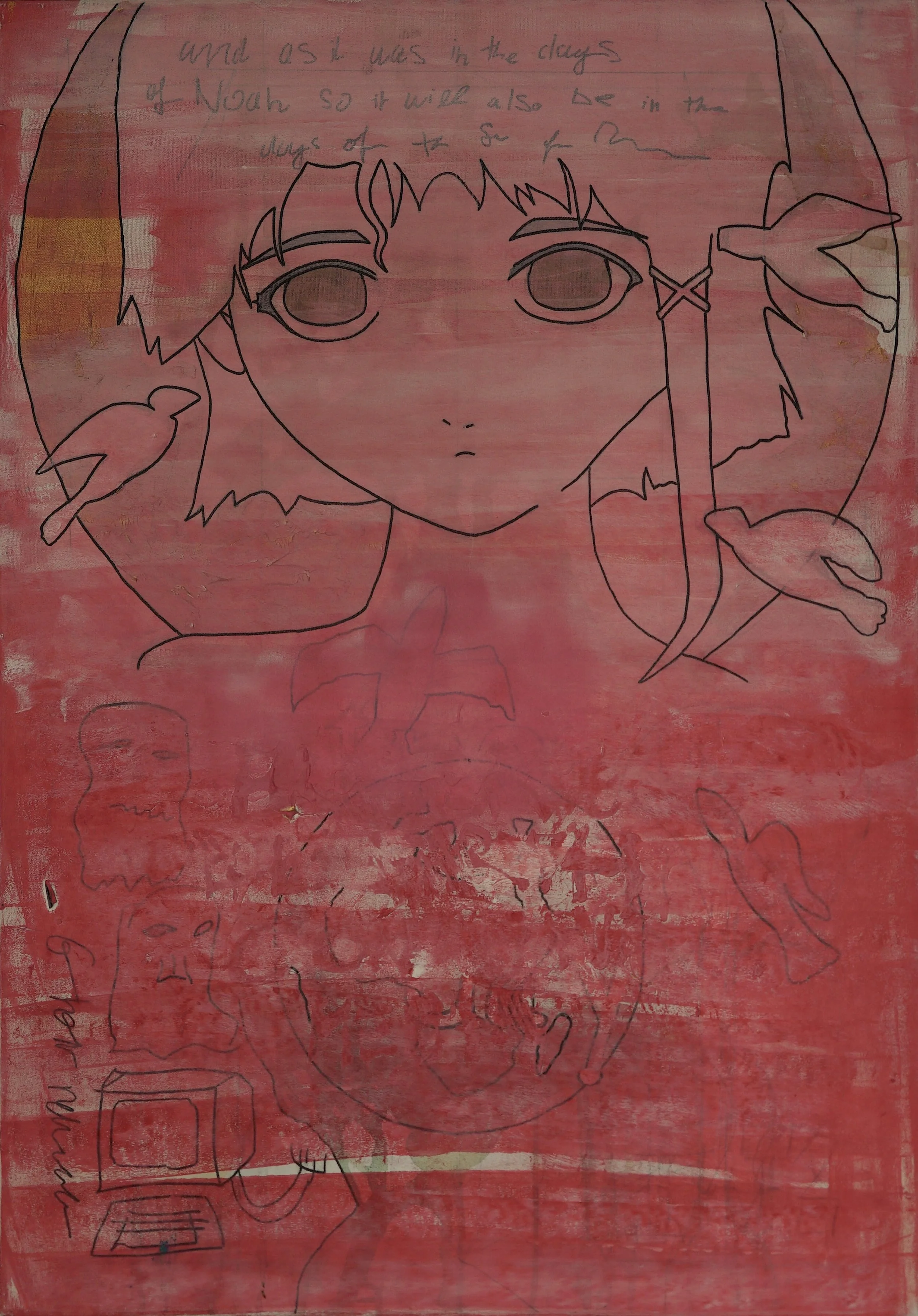 'Untitled 7' (2024) 70x100cm, mixed media on canvas