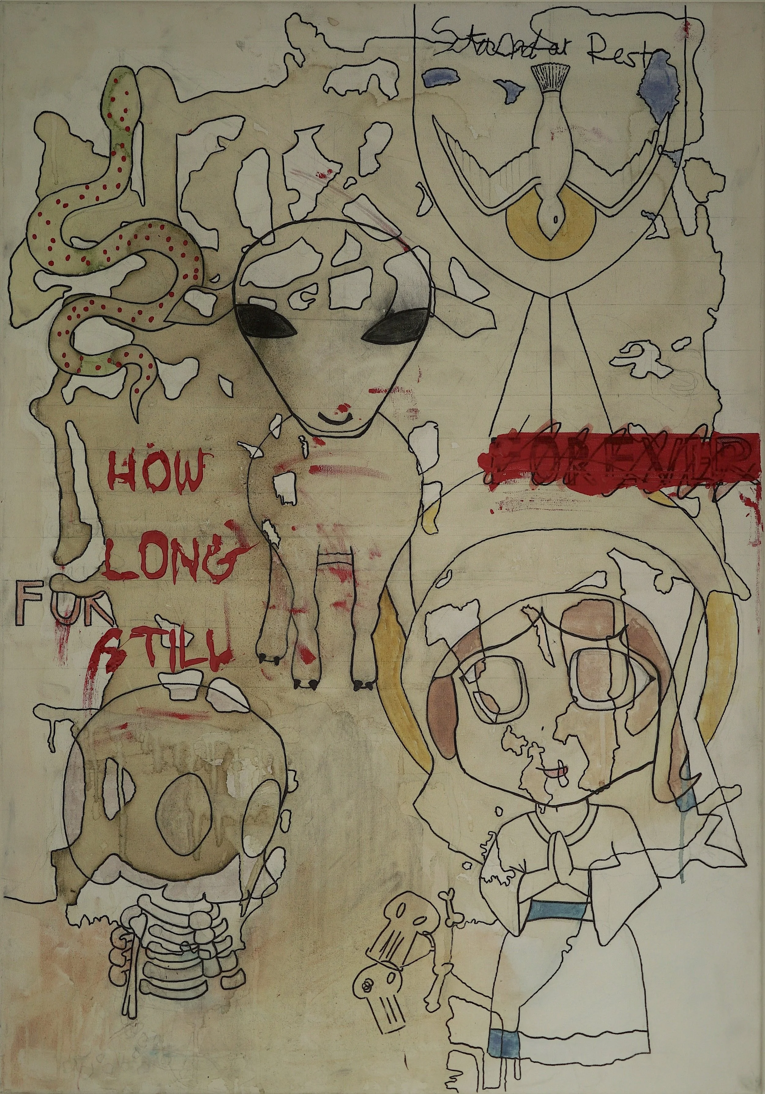 'Untitled 6' (2024) 70x100cm, mixed media on canvas