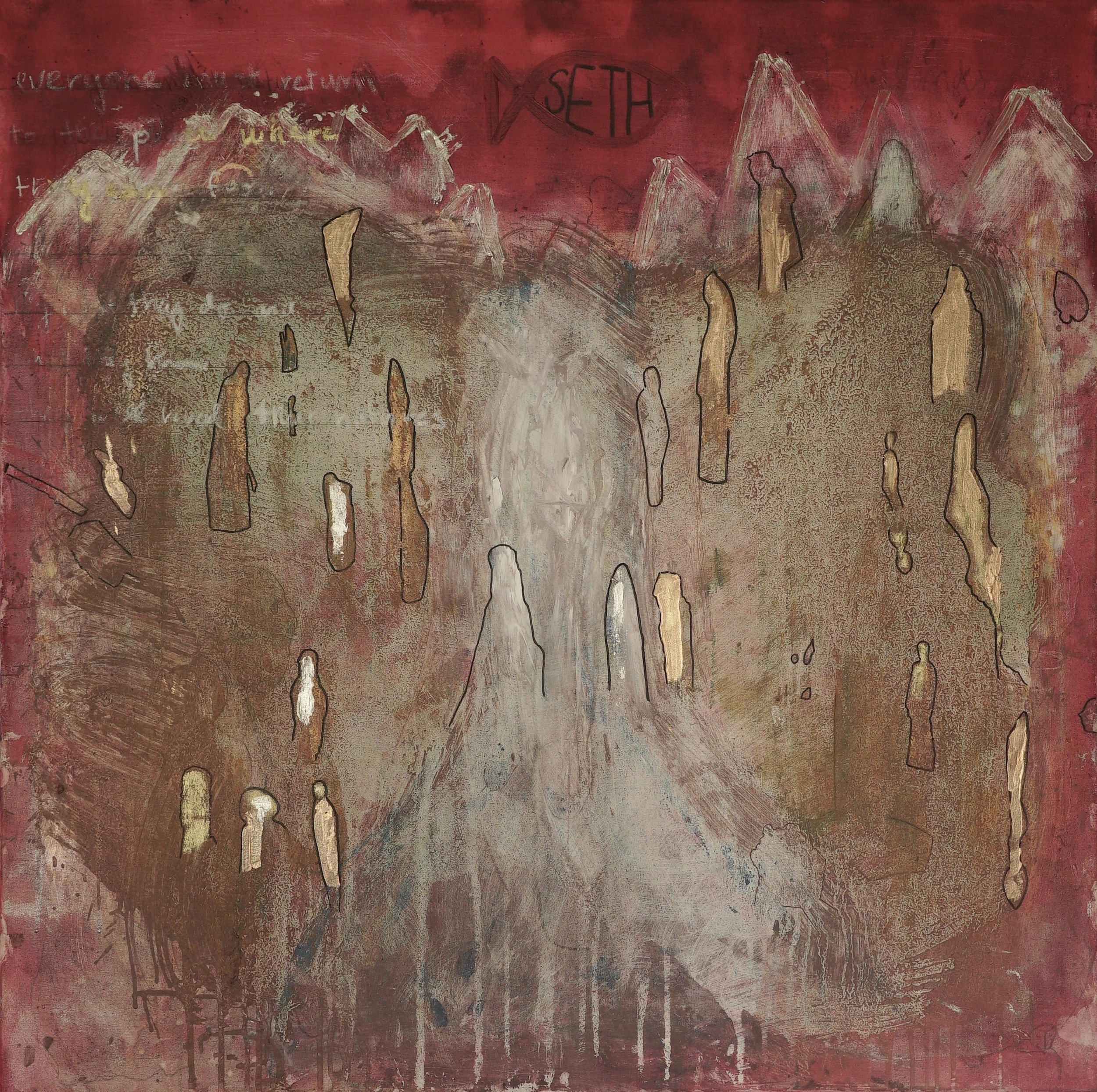 'Untitled 13' (2025) 100x100cm, mixed media on canvas