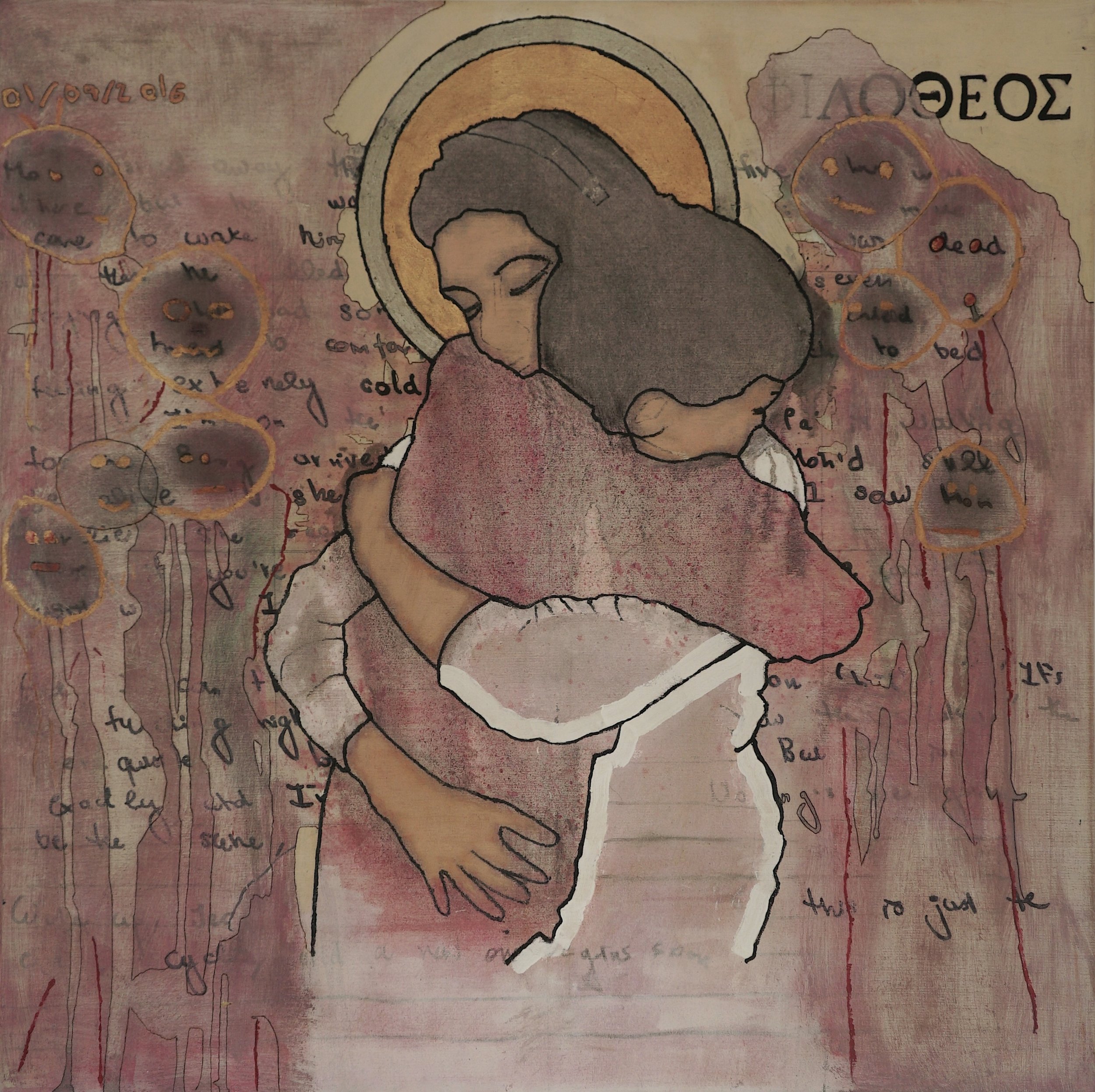 'Untitled 15' (2026) 100x100cm, mixed media on canvas