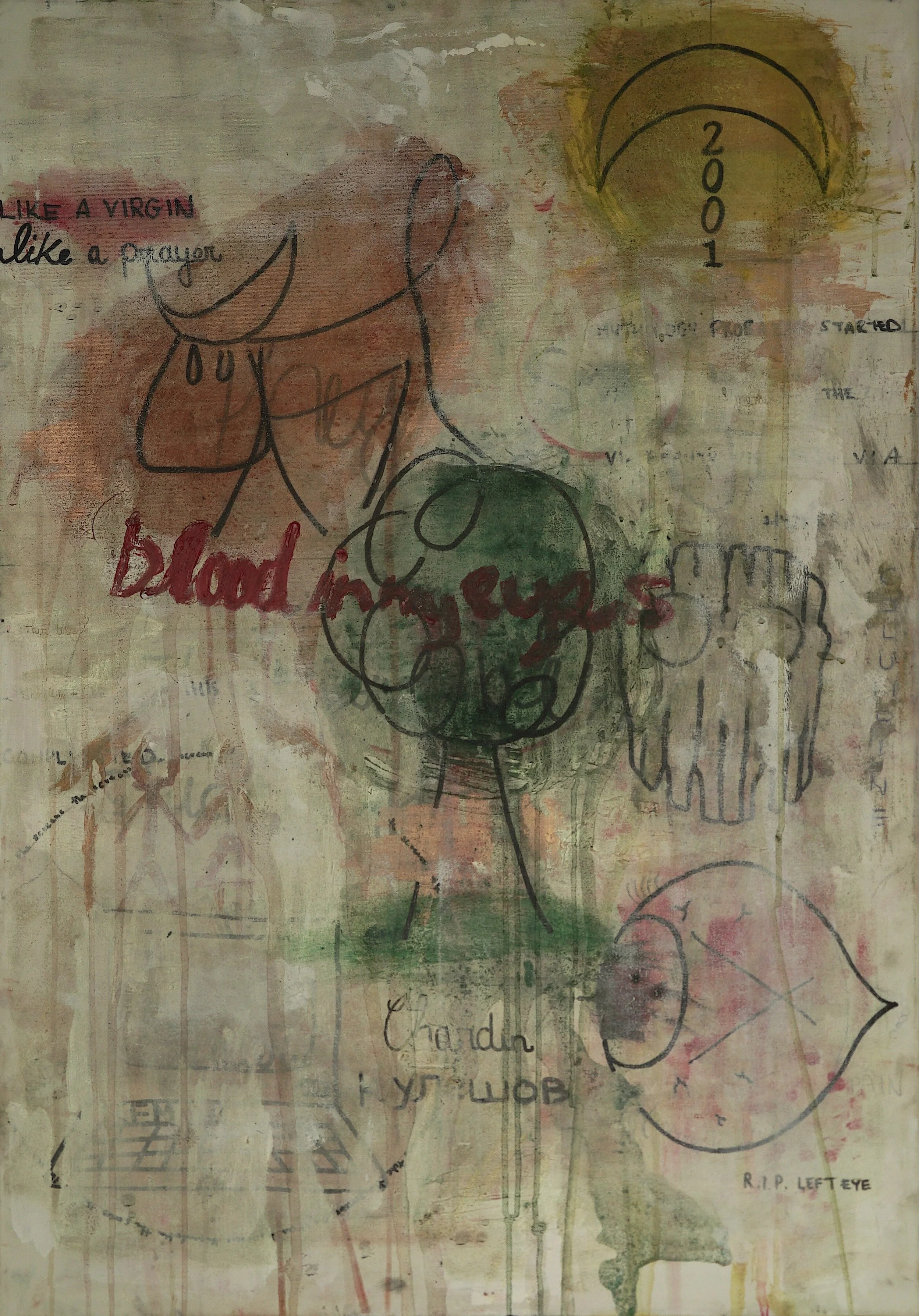 'Untitled 14' (2025) 70x100cm, mixed media on canvas