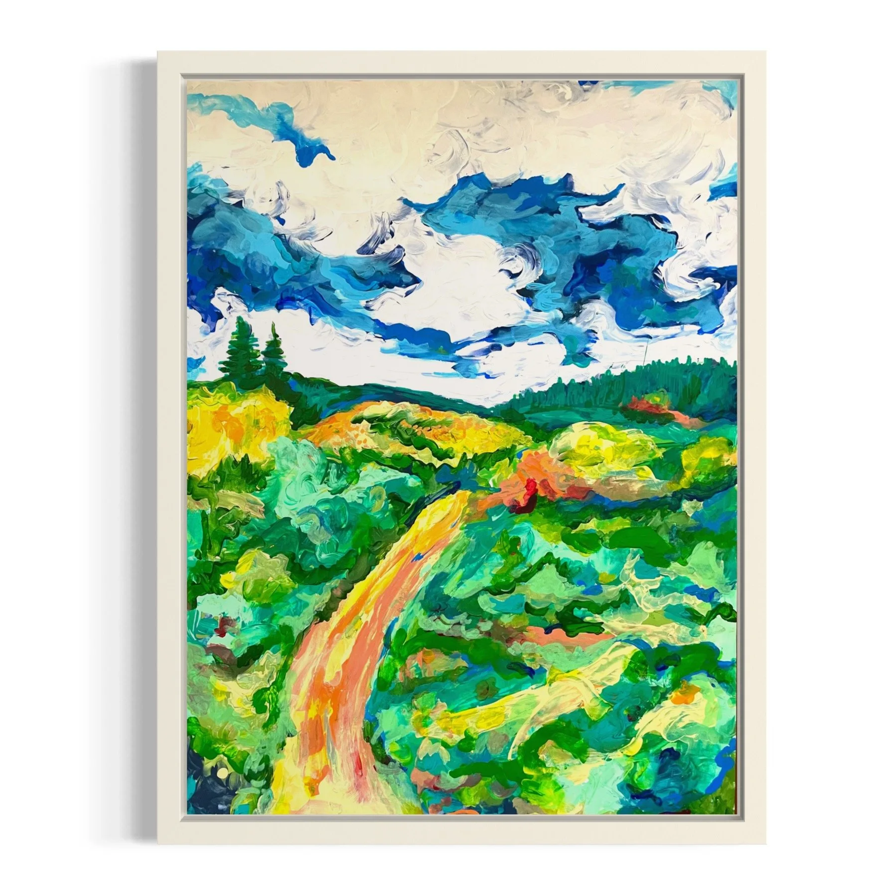 Fallorado 2, oil, acrylic, colored pencils, on paper, 18" x 24"