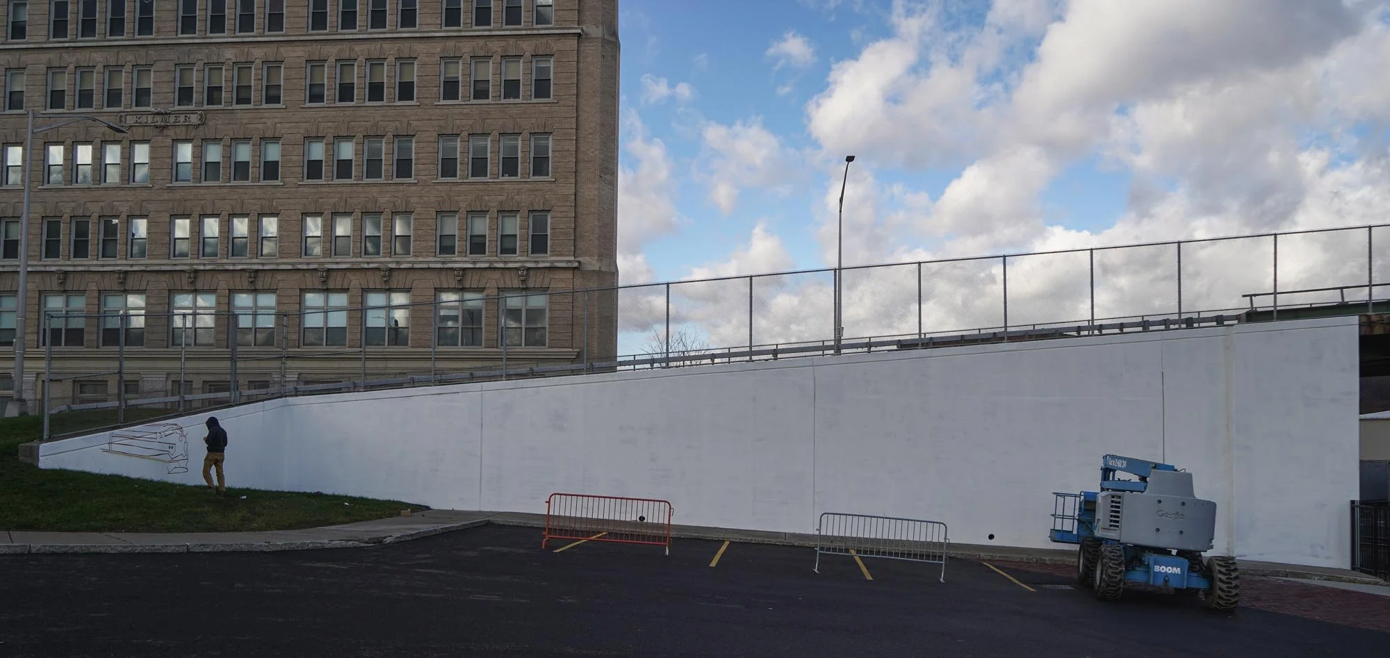 Binghamton, NY exterior mural progress