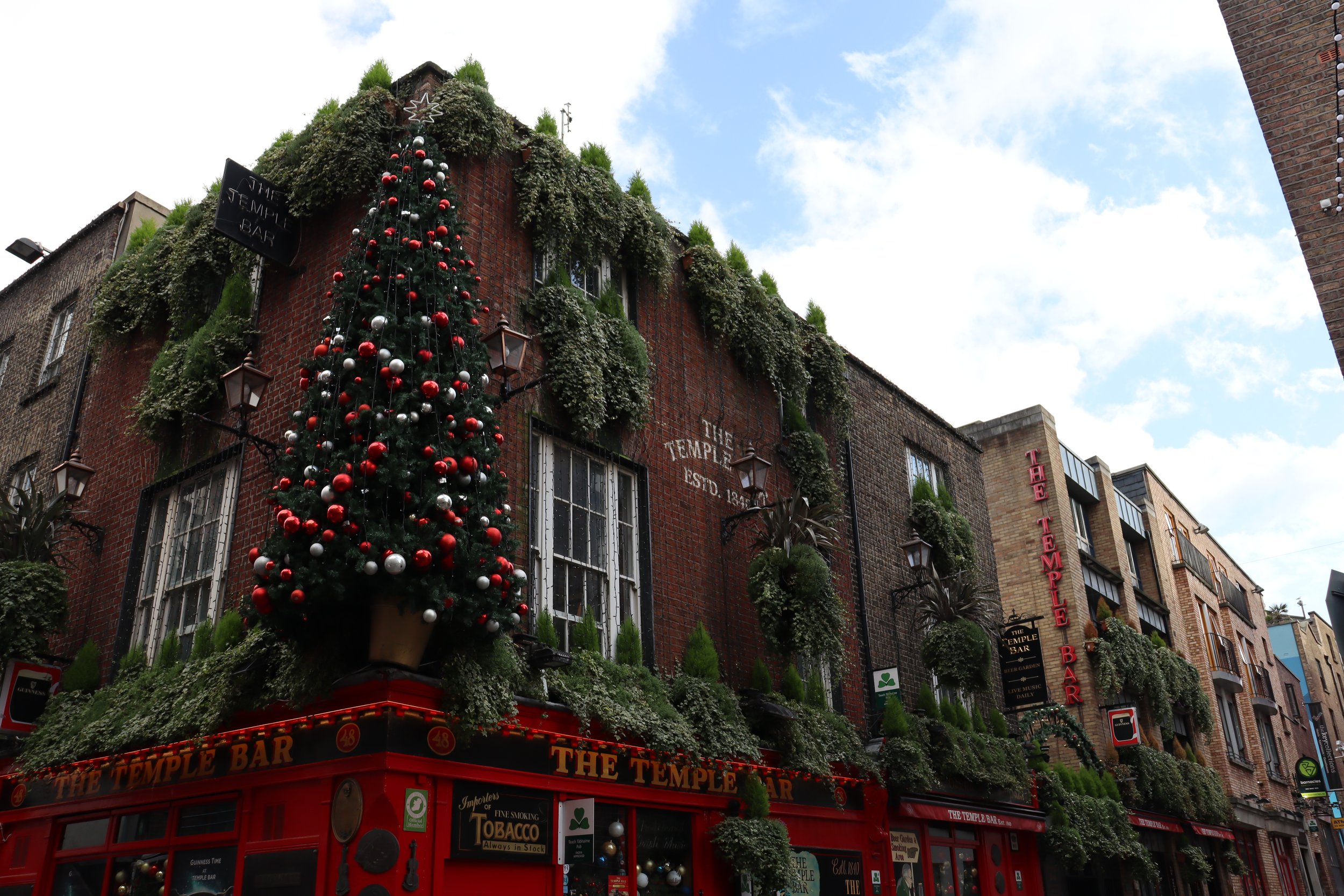 Le pub Temple Bar décoré pour Noël