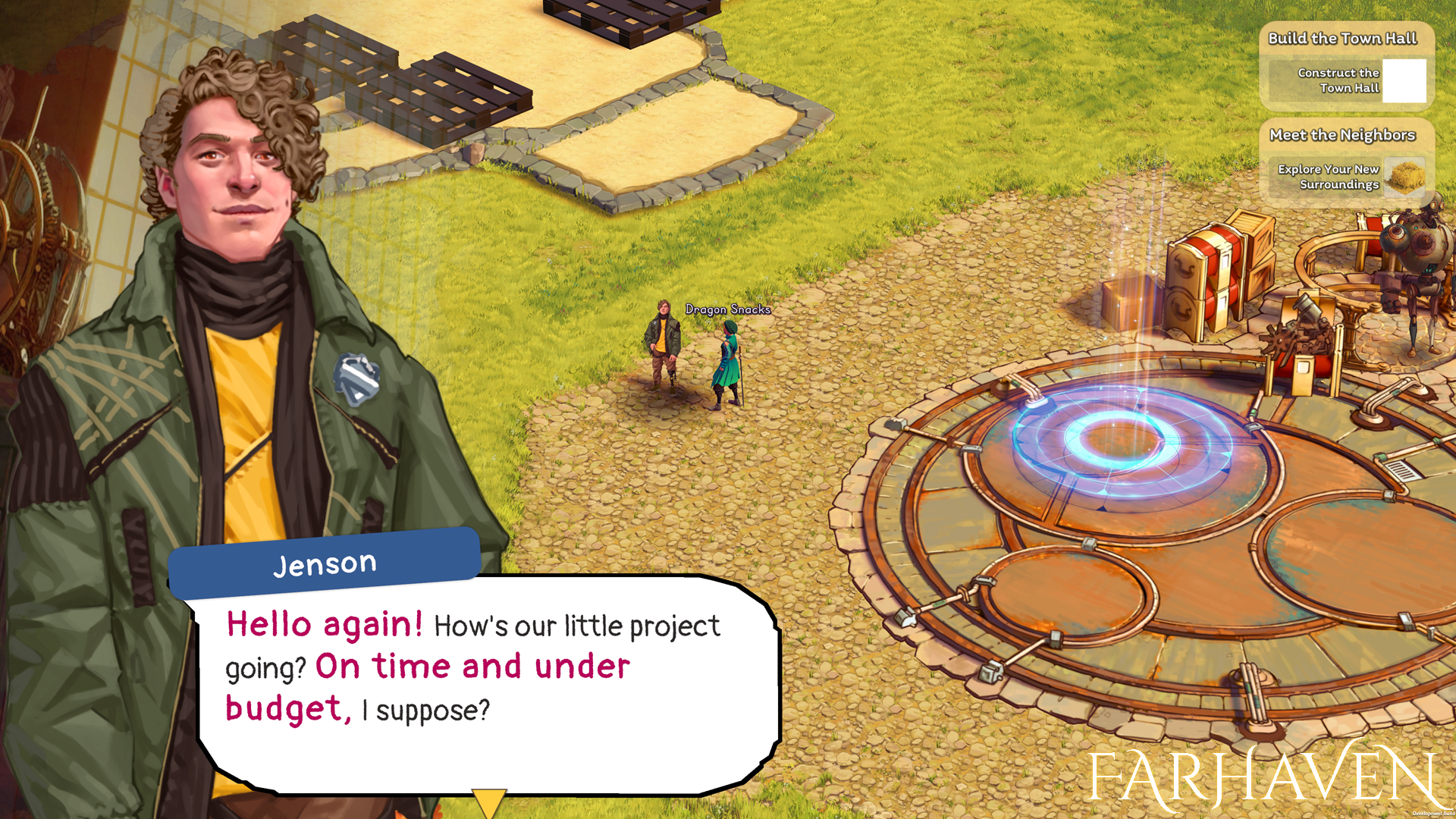 Player meeting the mayor