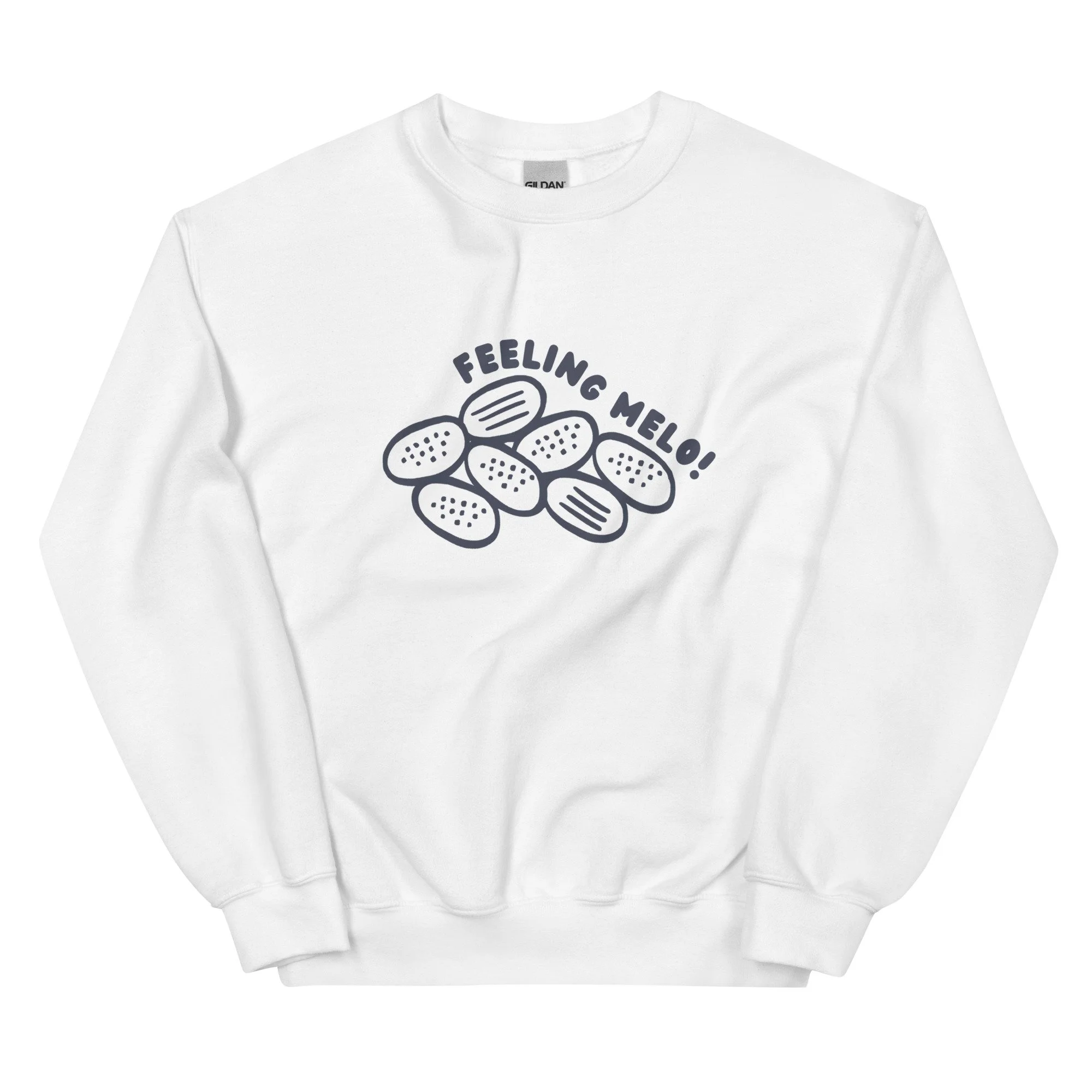 feeling melo! - adult crew neck sweatshirt