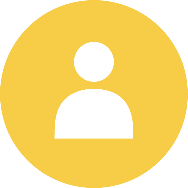 Profile icon on yellow circle background