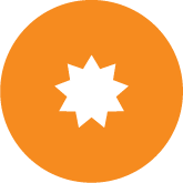 White star inside orange circle icon