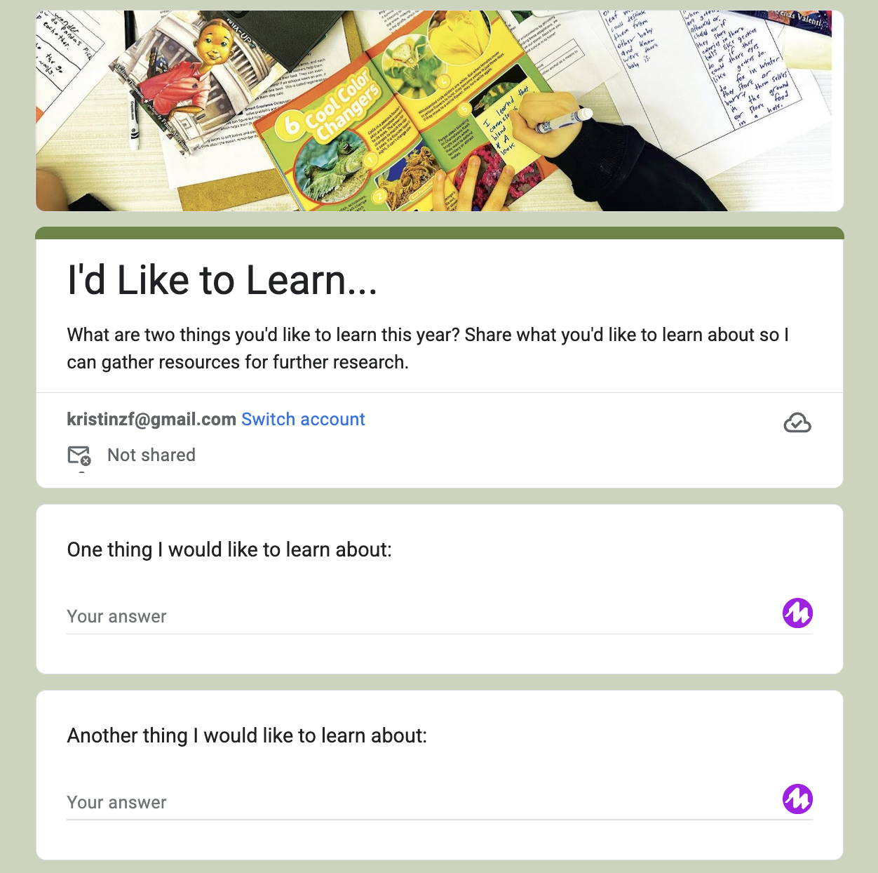 Two Things to Learn This Year, p. 119