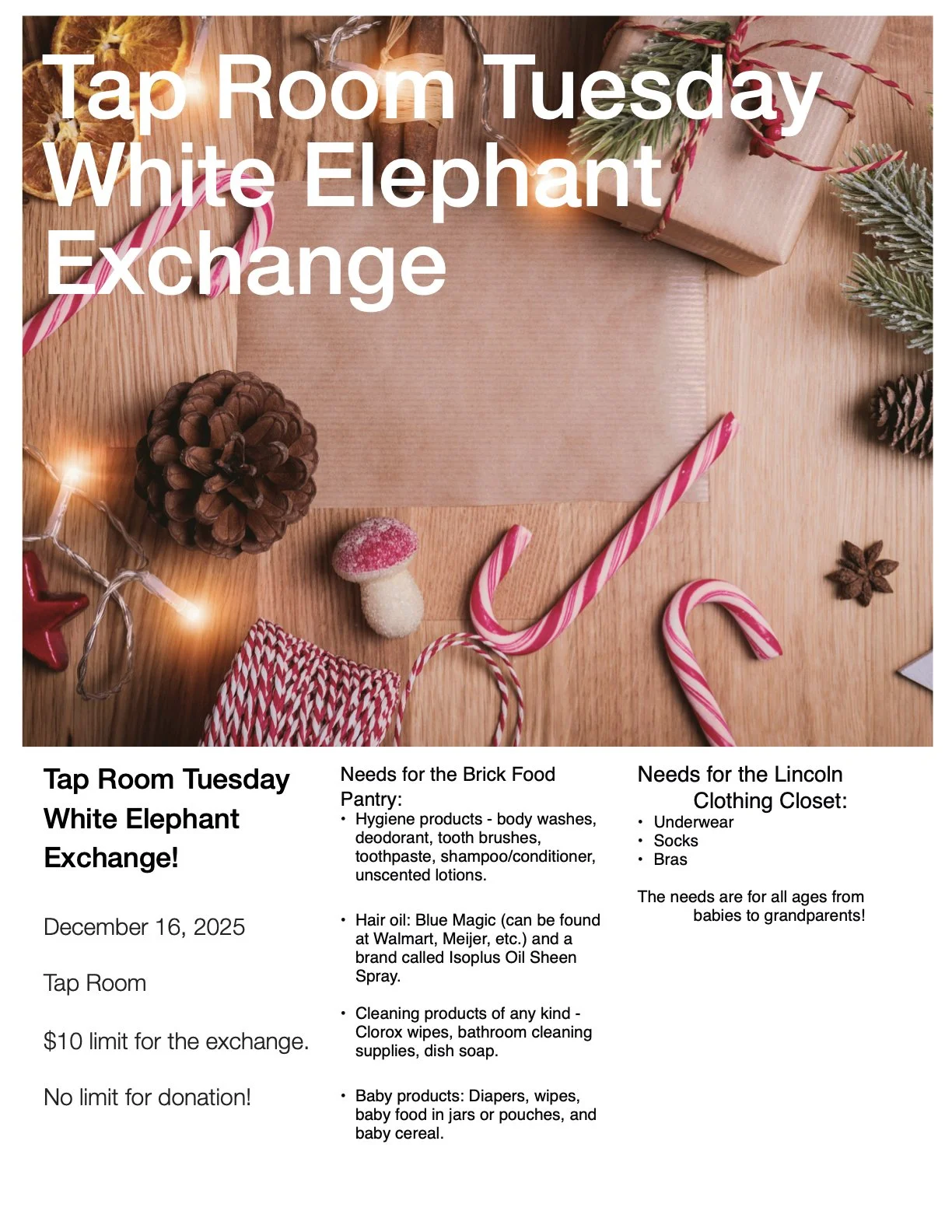 Tap Room Tuesday White Elephant Gift Exchange
