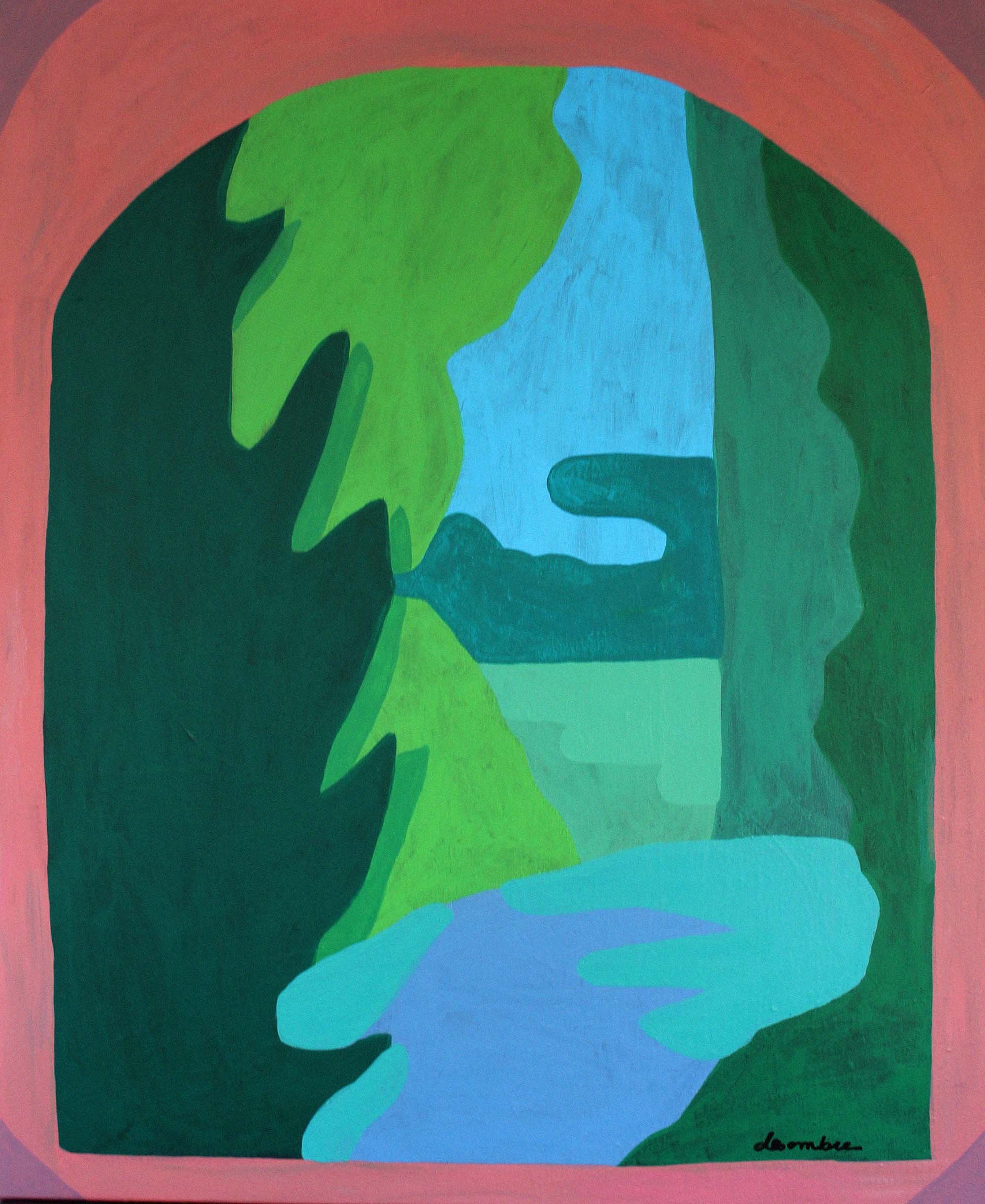 FENÊTRE SUR JARDIN - Acrylique 50 x 61 cm - Série Par la Fenêtre (2022)