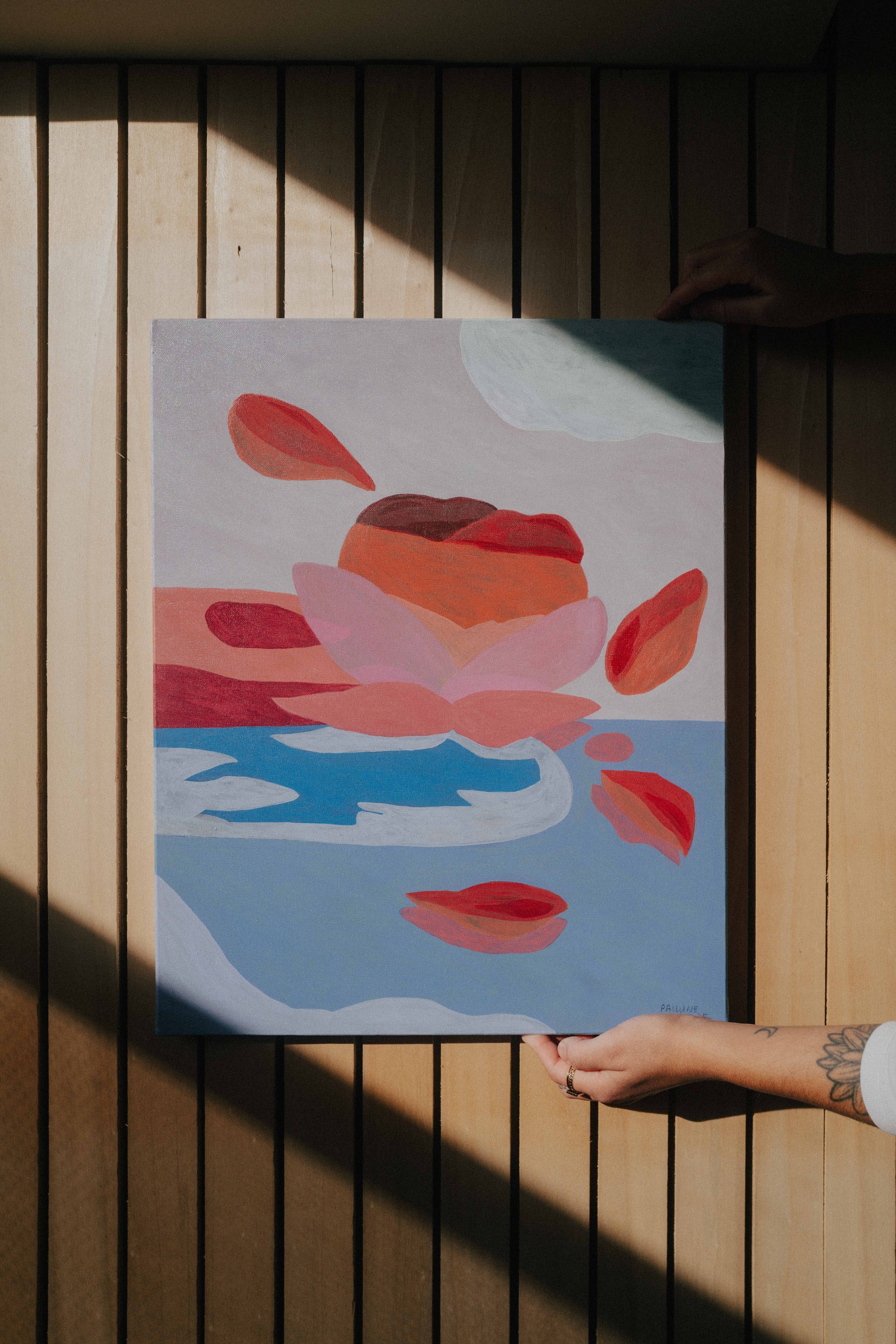 ROUGE ROSE - Acrylique 40 x 60 cm - Série Le Printemps (2021) © Justine Robineau
