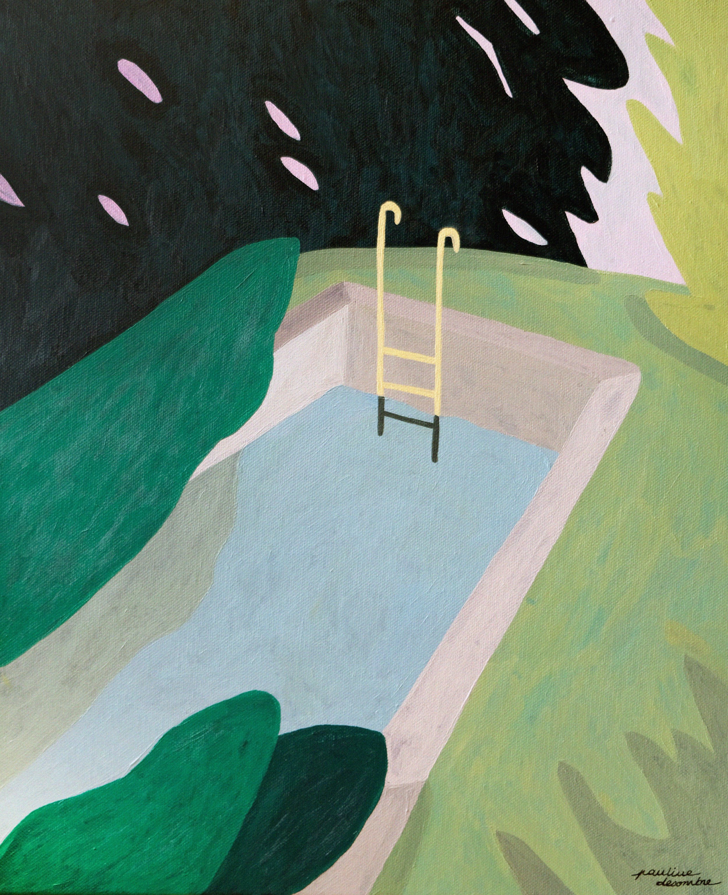 LA PISCINE - Acrylique 38 x 46 cm - Série La Grande Île (2023)