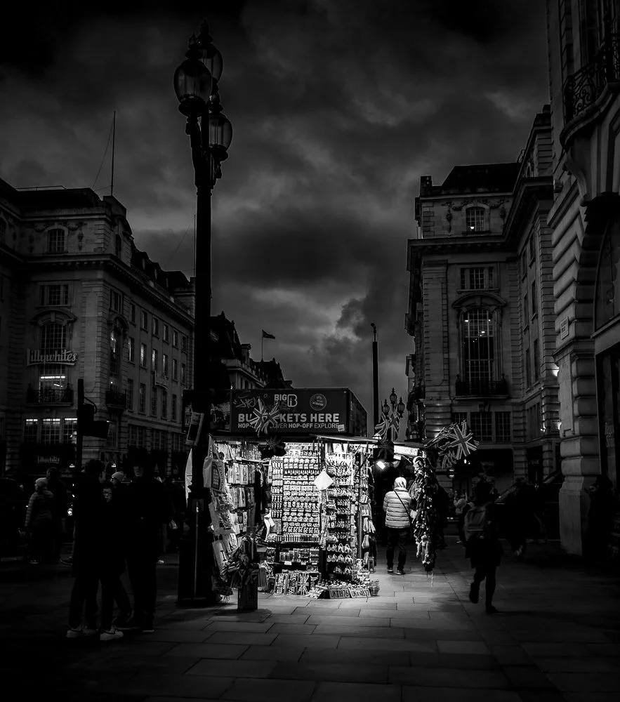 B&W Version London Street Trader - Lumix S5ii