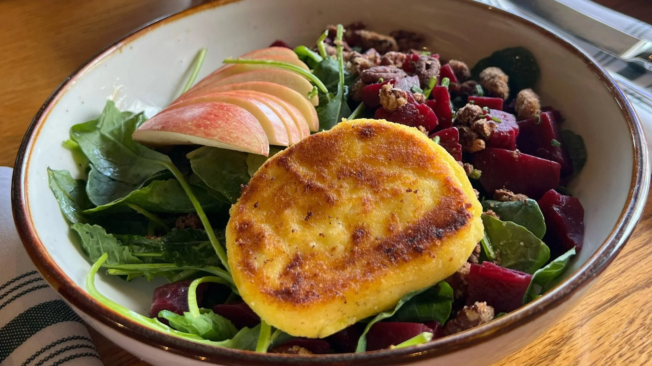 seared goat cheese salad