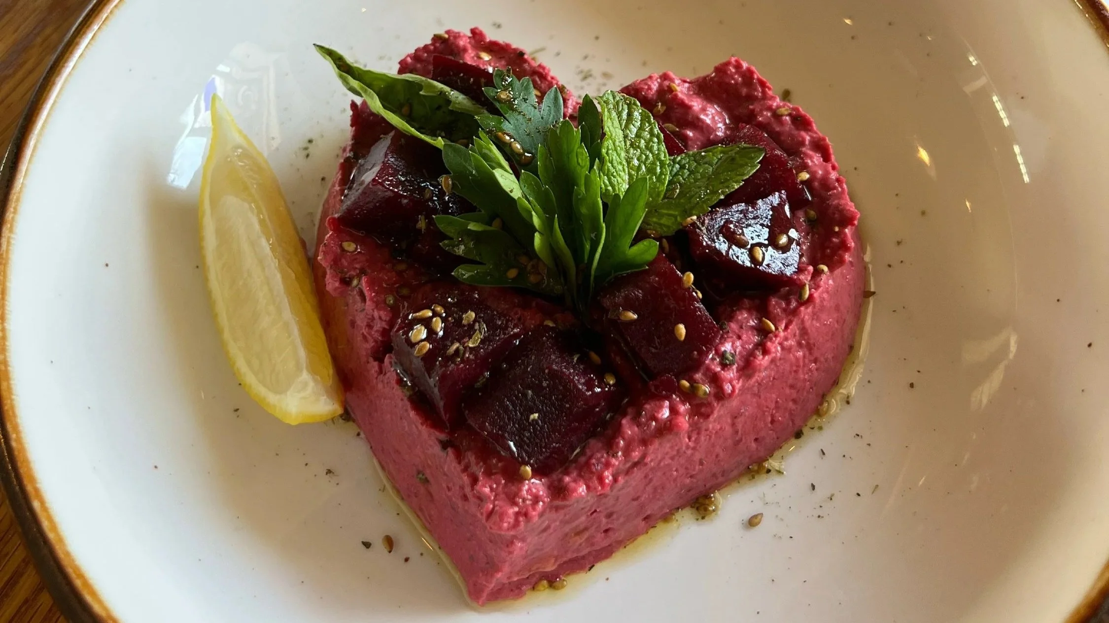 valentine's beet hummus
