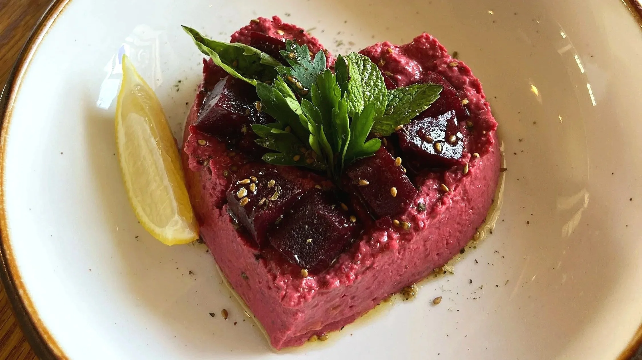 valentine's beet hummus