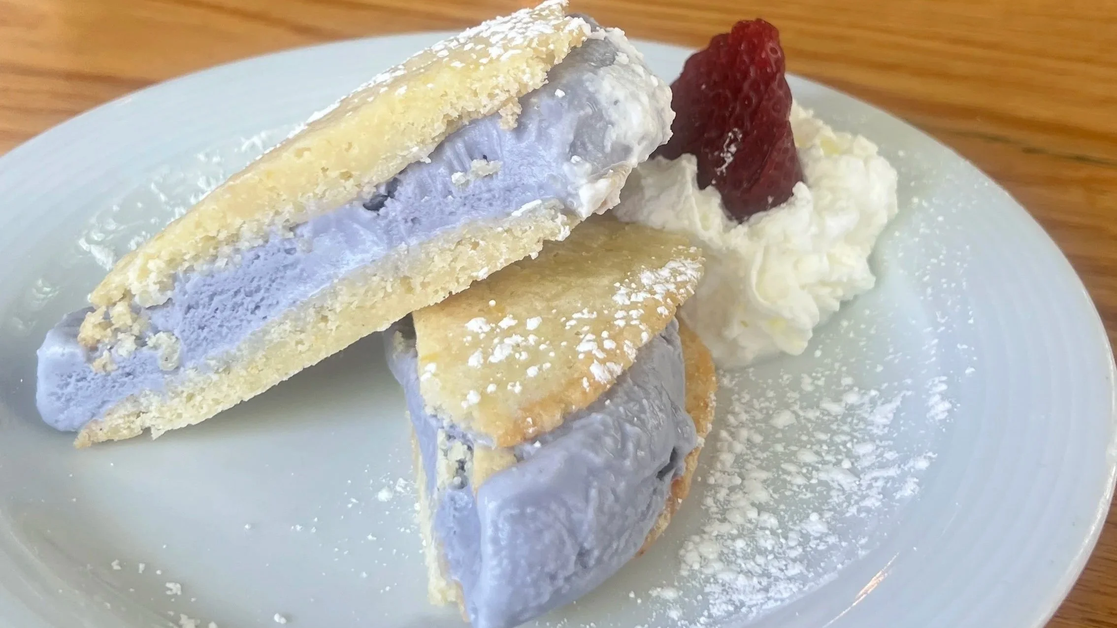 lemon cookie blueberry ice cream sandwich