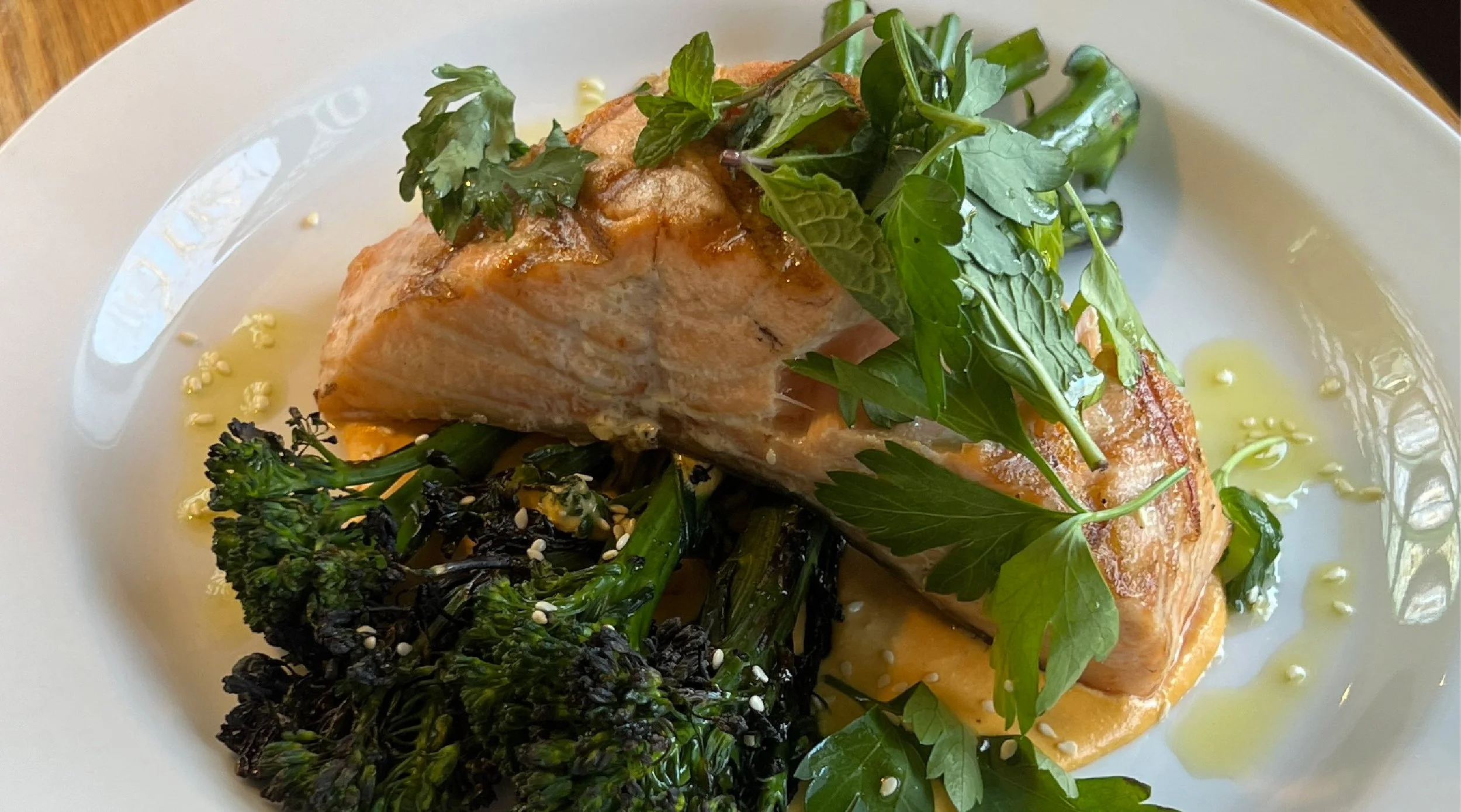 triangle restaurant week salmon broccolini 