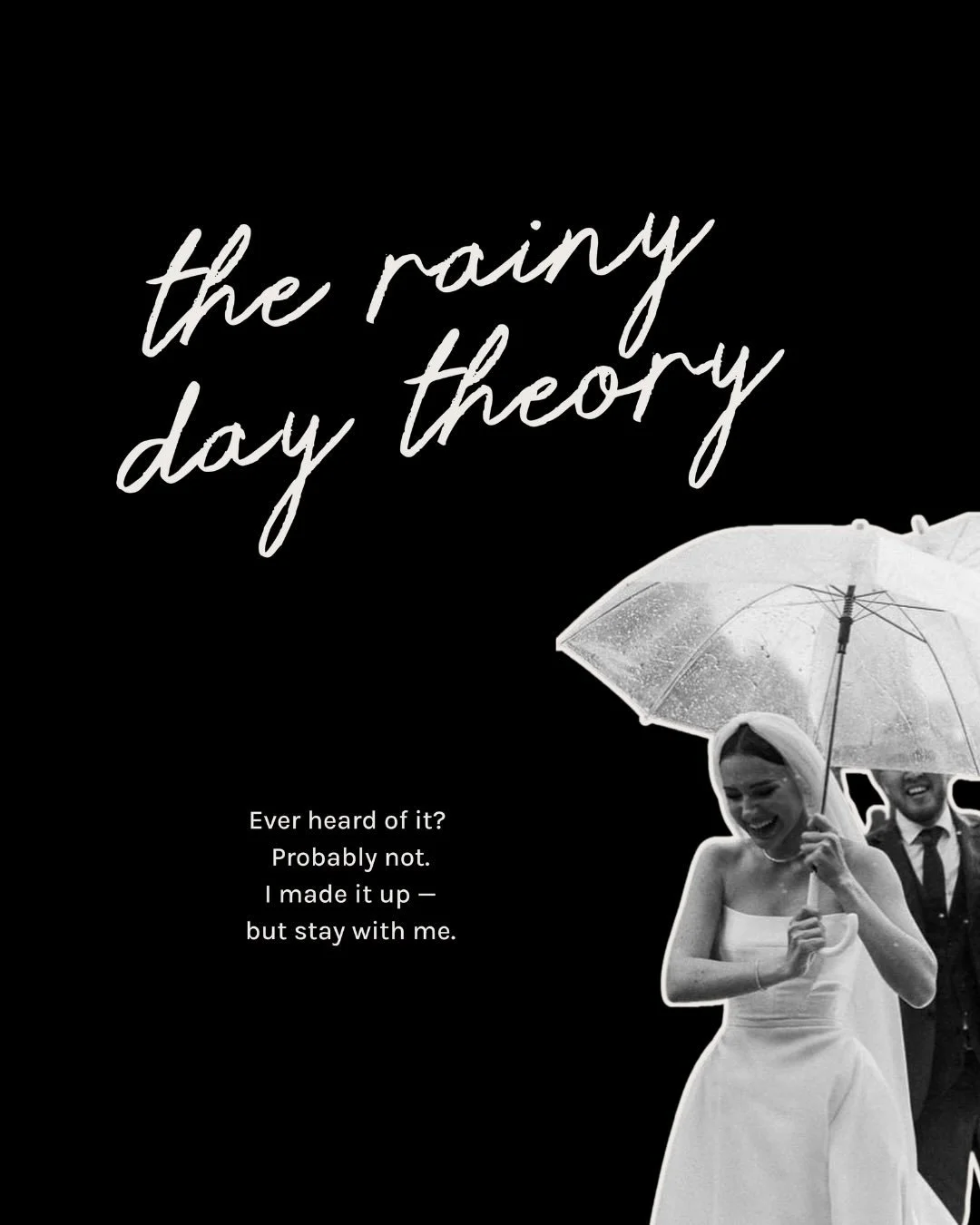 Most couples already know your work is beautiful. 

What they really want to know is: &ldquo;will you still be amazing when things don&rsquo;t go to plan?&rdquo;

That&rsquo;s my rainy-day theory. 🌧️🤍