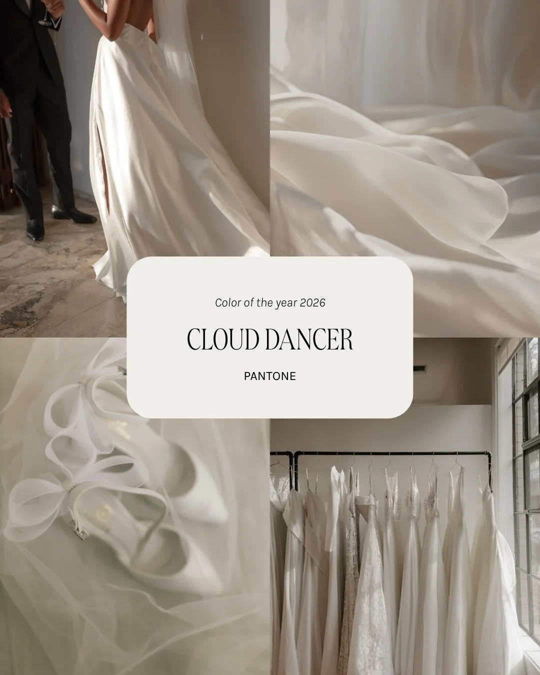 All eyes on Pantone&rsquo;s Cloud Dancer 🕊️

She&rsquo;s clean, soft, and effortlessly bridal.

📷 Pinterest + tagged

#pantone #clouddancer #weddingpros #bridal #coloroftheyear