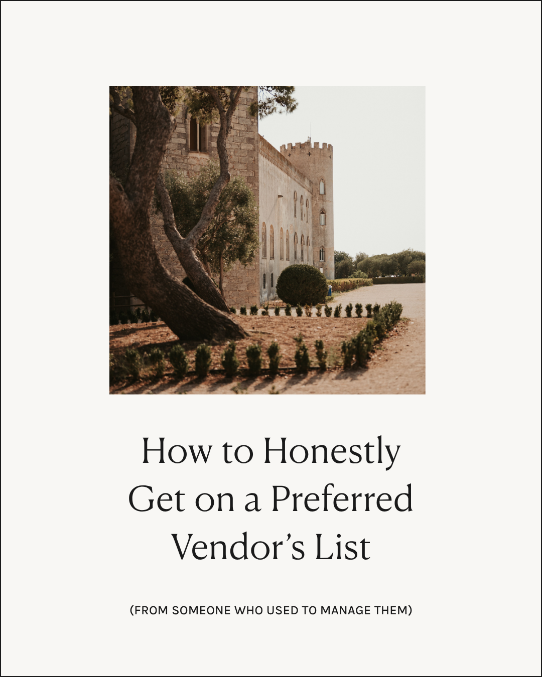 How to Get on a Wedding Venue's Preferred Vendor List