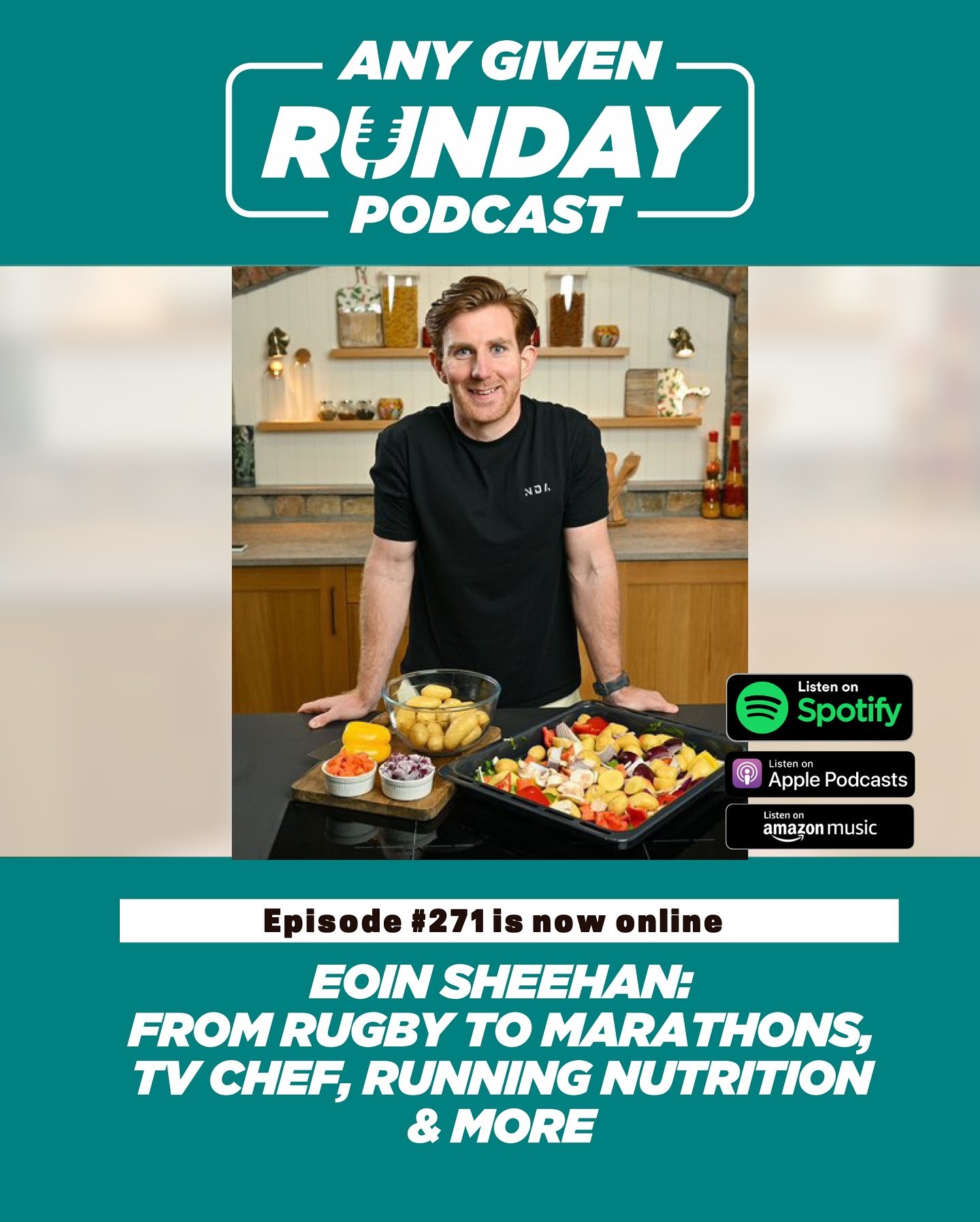 In this episode of the Any Given Runday podcast, we welcome Eoin Sheehan (@eoinsheehan on Instagram), a cook, nutritionist, athlete, and entrepreneur.

Eoin  is a cook, nutritionist, athlete, and entrepreneur, founding the meal prep company, Country 