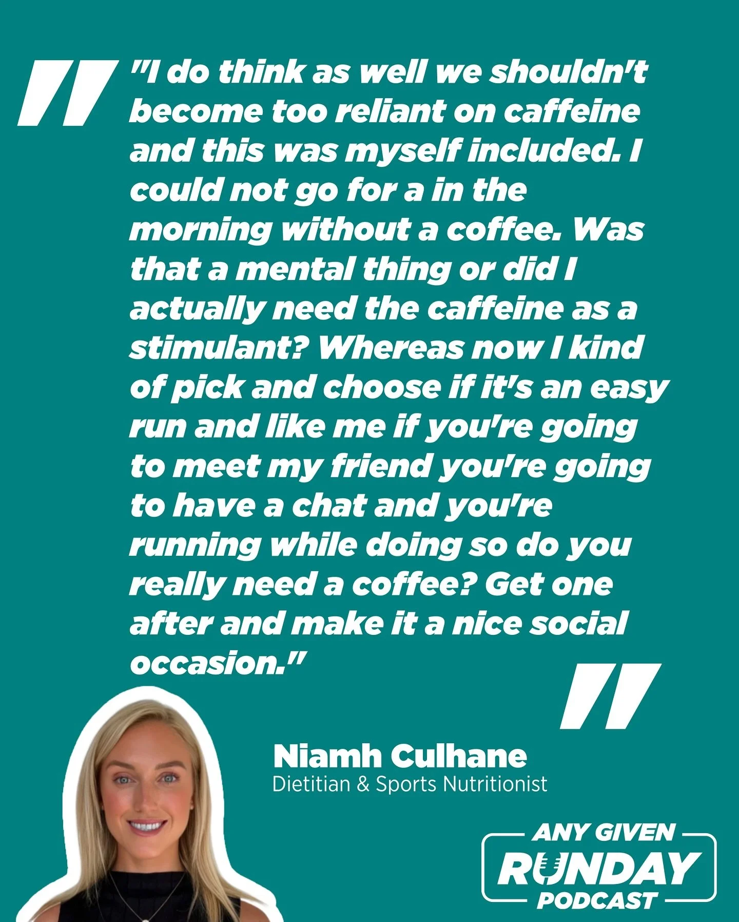 ☕️💨 Caffeine and endurance running: a friend or a crutch?

Dietitian and Sports nutritionist Niamh Culhane @nc_nutrition_ shared her take on how to approach caffeine for performance:

🔹 It works. Caffeine is one of the most widely studied performan