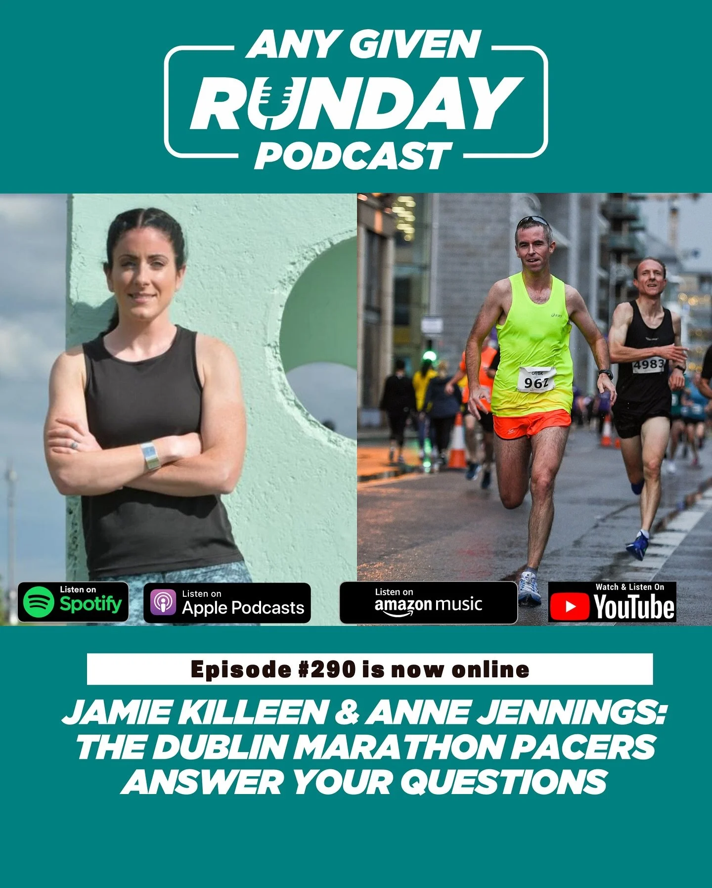 In this episode of the Any Given Runday podcast, experienced marathon runners and DCM Pacers Jamie Killeen &amp; Anne Jennings talk all things Dublin Marathon 2025 related and answer your questions 

20:00 Introduction to the DCM Pacers
21:00 Persona