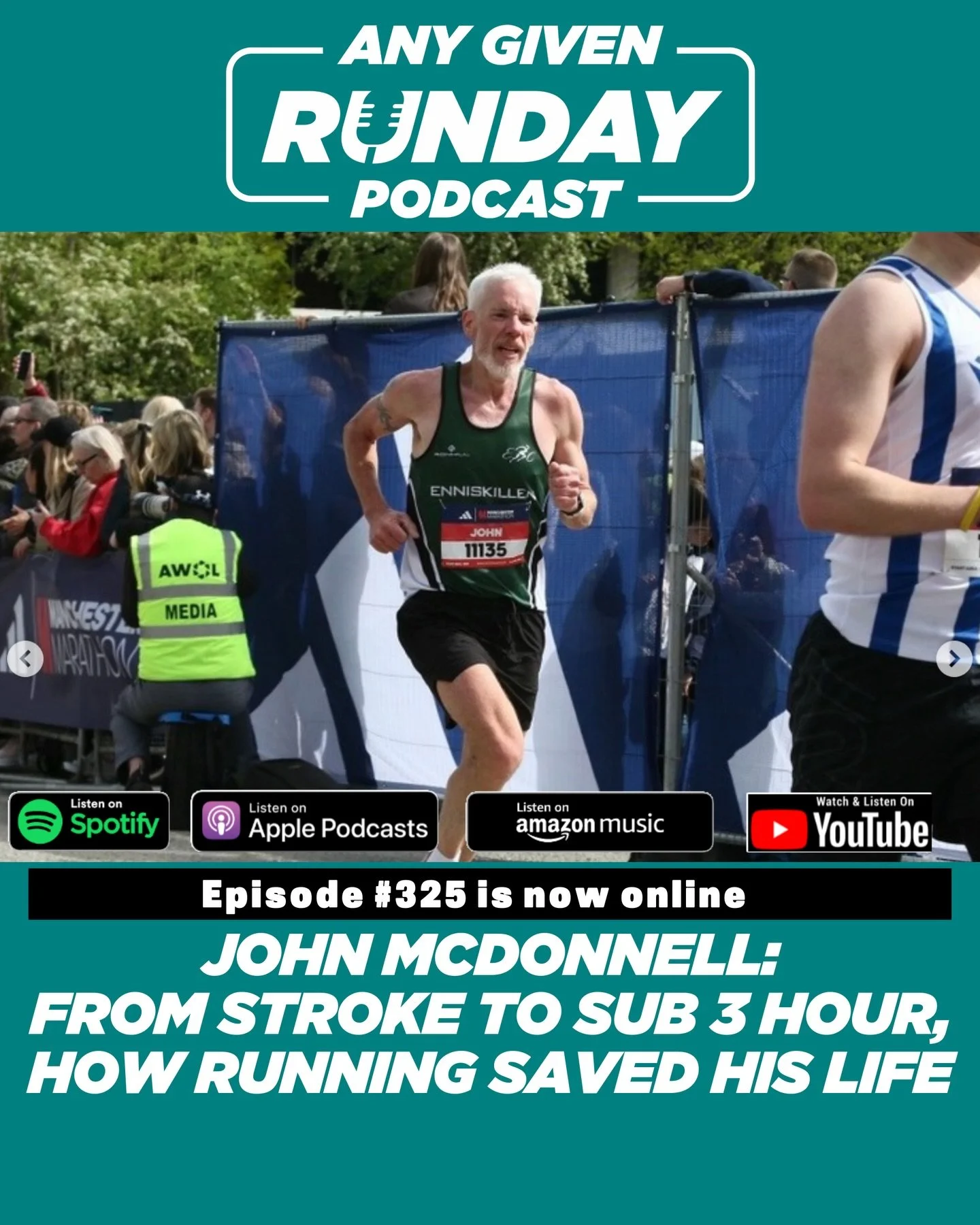 In this episode, we welcome marathon runner and coach John McDonnell (@jmruncoach on Instagram), who shares his incredible journey from getting into running, his journey to the Boston marathon, health struggles to sub-3 hour marathon runner, overcomi