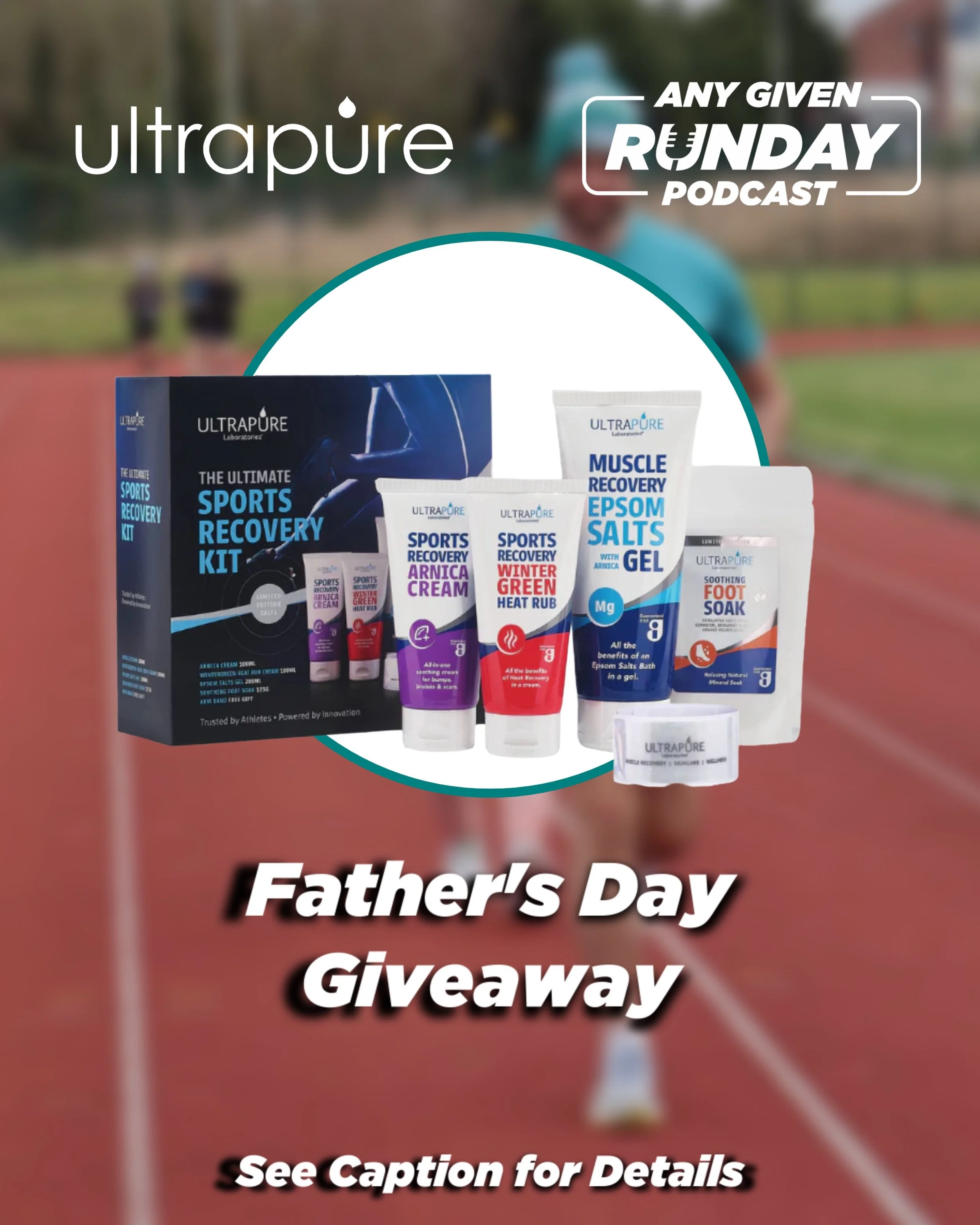 Like &amp; Share Competition

Win an Ultrapure Sports Recovery Set just in time for Father&rsquo;s Day! 

All you have to do is:

1. Make sure you&rsquo;re following both @ultrapurelabs &amp; @anygivenrundaypodcast 

2. Share this post to your storie