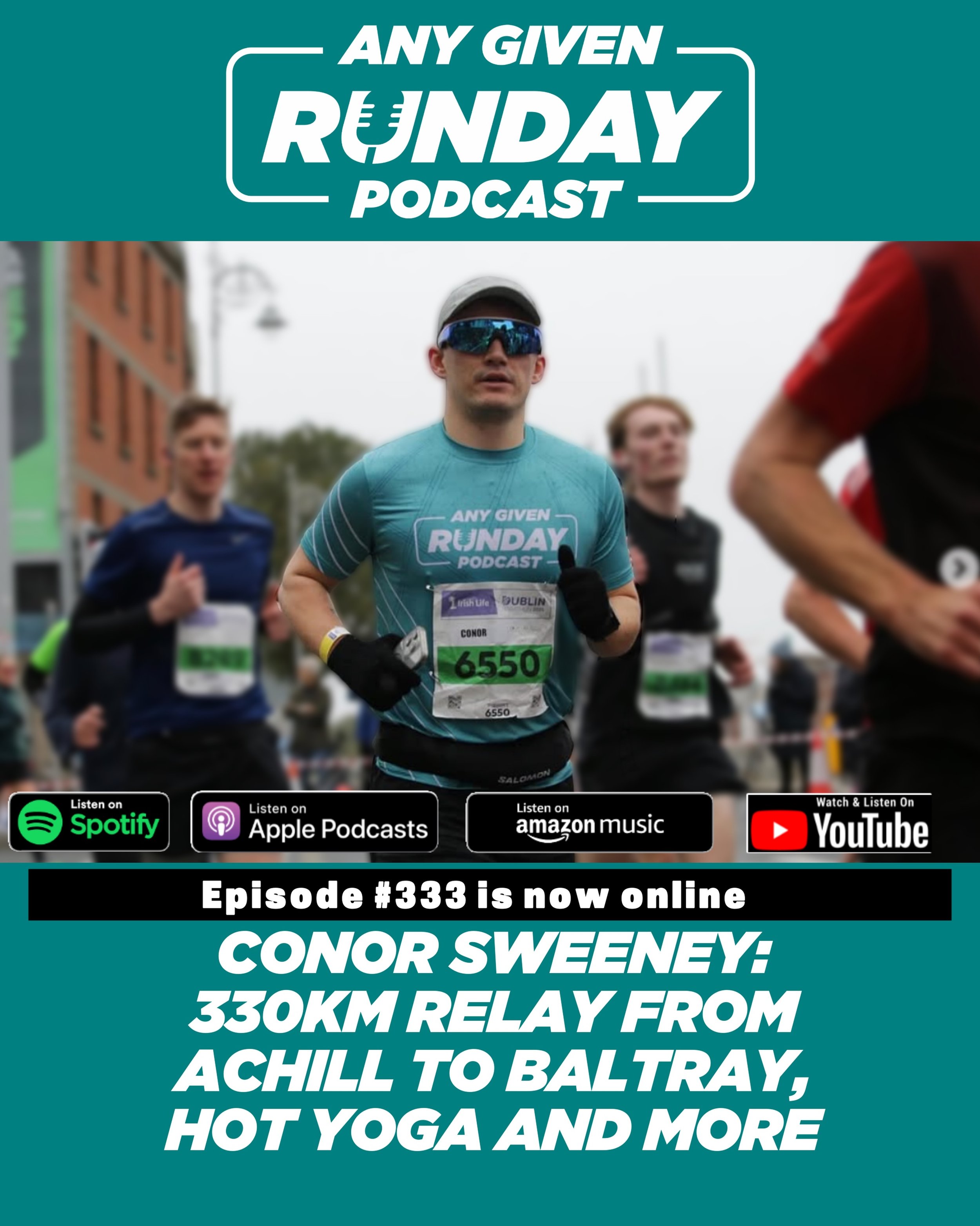 This week on the Any Given Runday podcast, we welcome back original Fantastic 4 member, Conor Sweeney @conor.sweeney_ @conor.runs3 , to talk about his upcoming 330km relay from Achill to Baltray, how his fitness has improved since we last talked to h