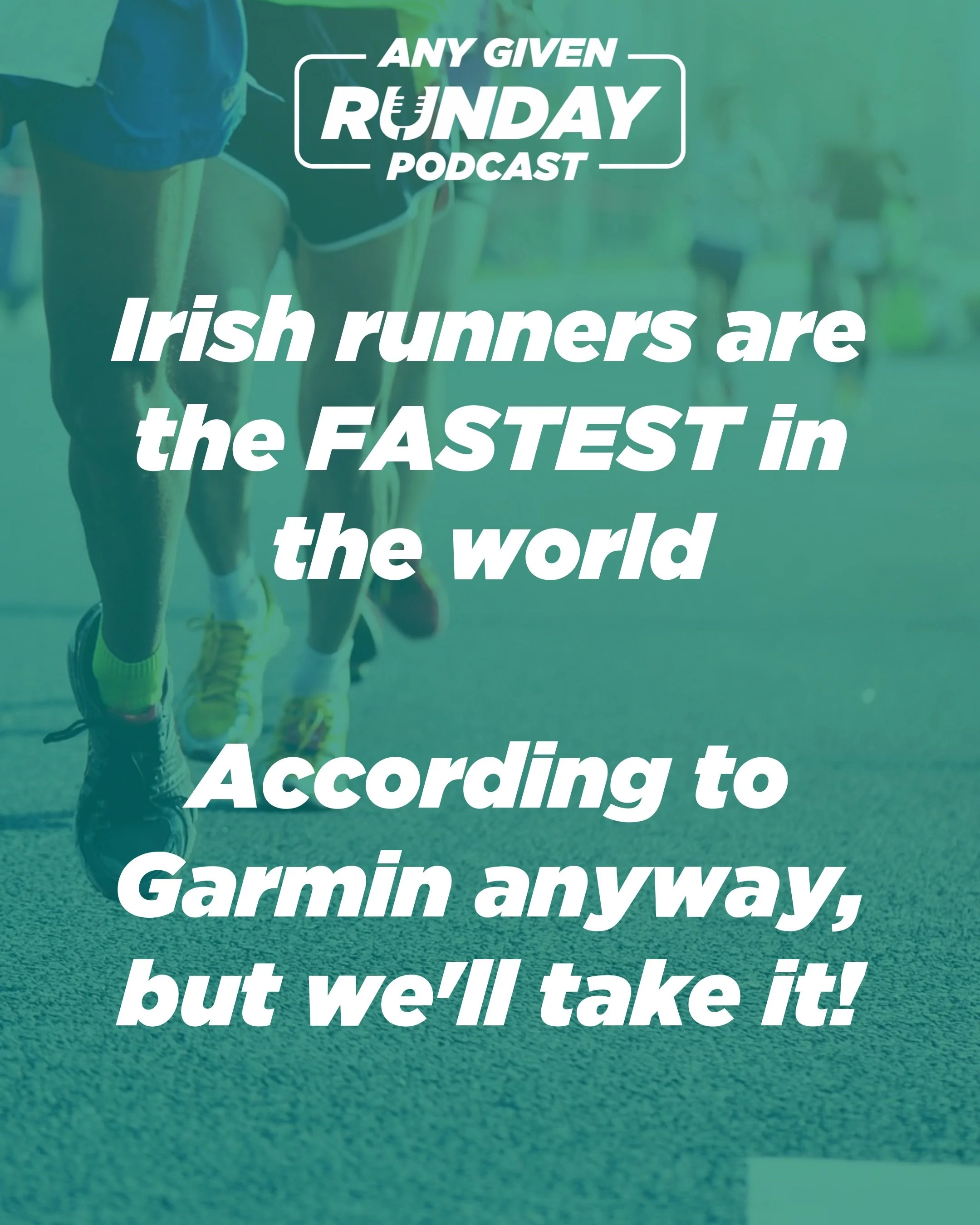 Irish runners are the fastest runners&hellip; in the world

Well, Garmin says so anyway 

Logging in the fastest average pace of 5:39 puts us on top

Some other interesting Garmin stats 

➡️ Our average run is 43.3 minutes

➡️ 40% log in 9-16km a wee