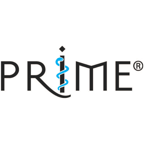 The word 'PRIME' with a medical caduceus symbol integrated into the letter 'I'.
