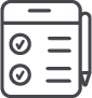Geometric drawing of an outline square with sections divided by vertical, horizontal, and diagonal lines.
