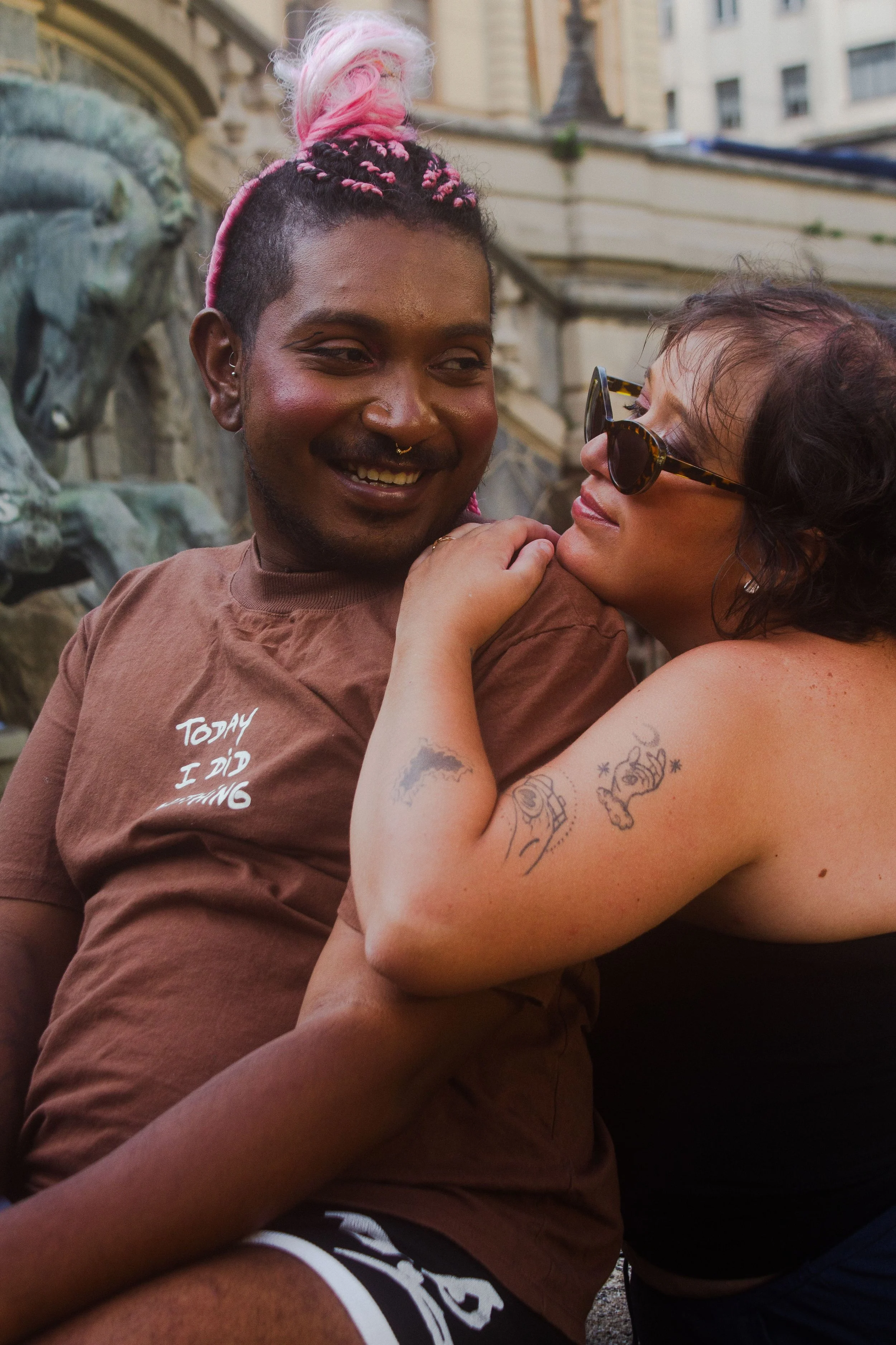 Two genderfluid genderqueer BIPOC adults seeking gender affirming therapy in Oakland and online throughout San Francisco Bay Area and California