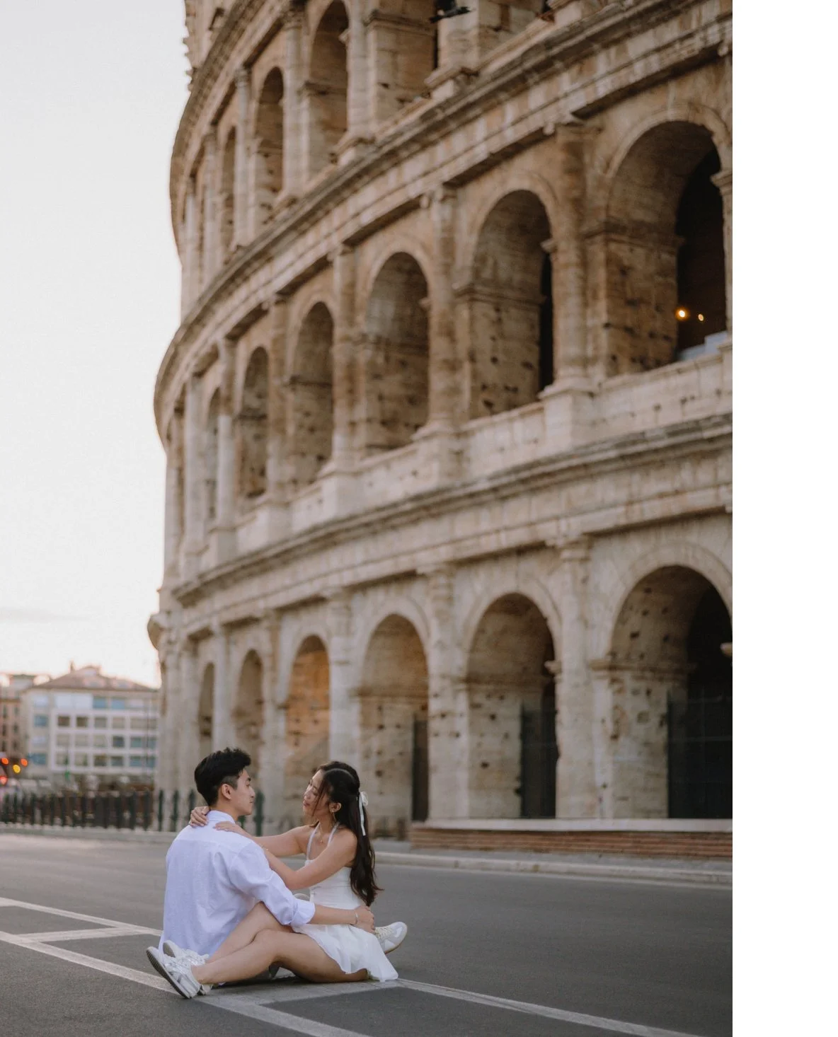Morning Engagement Photoshoot in Rome | Colosseum & Vespa